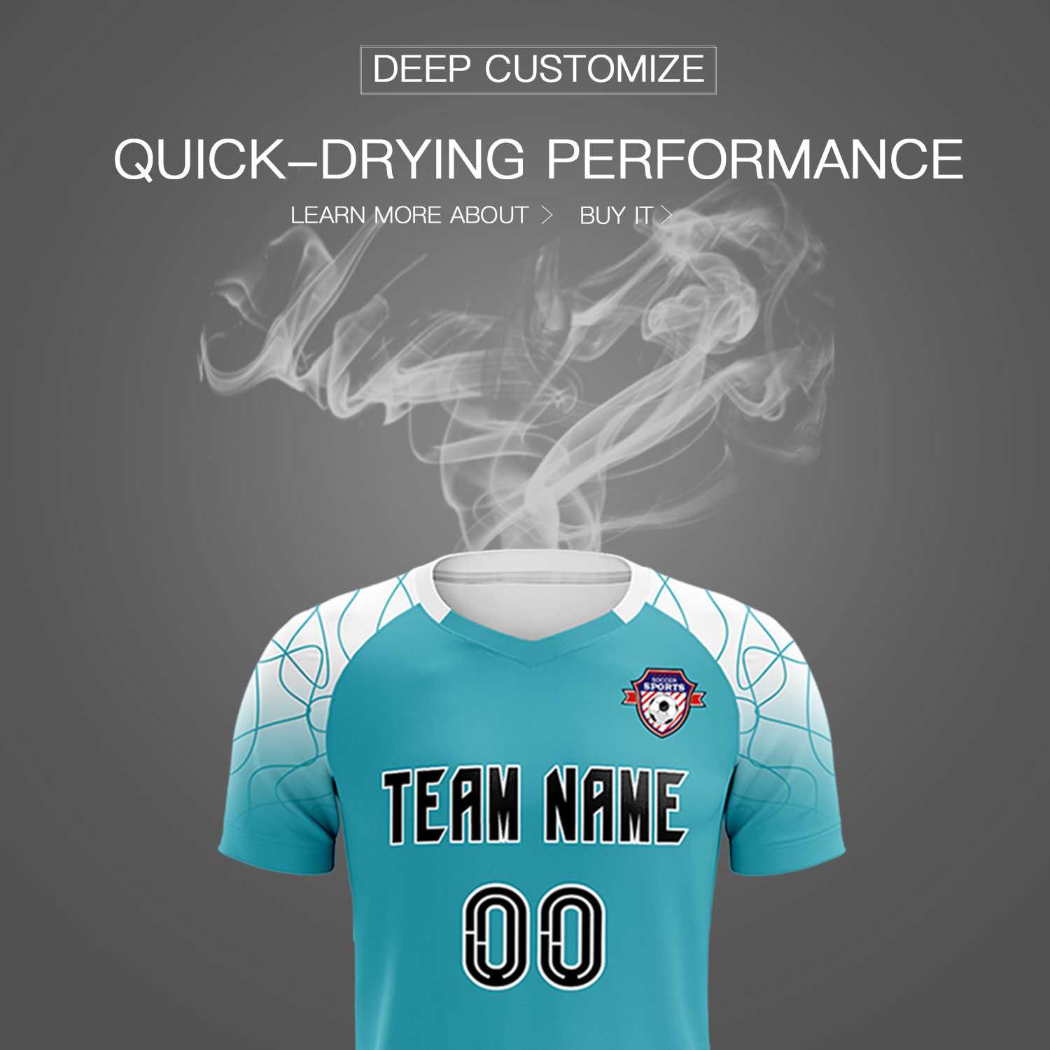 Custom Aqua Classic Soccer Training Sets Jersey For Adults/Kids