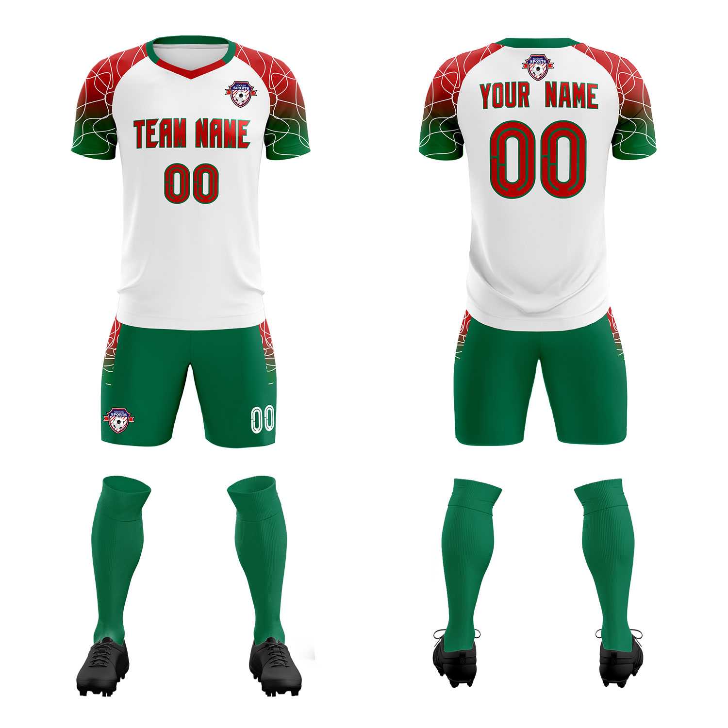 Custom White Classic Soccer Training Sets Jersey For Adults/Kids