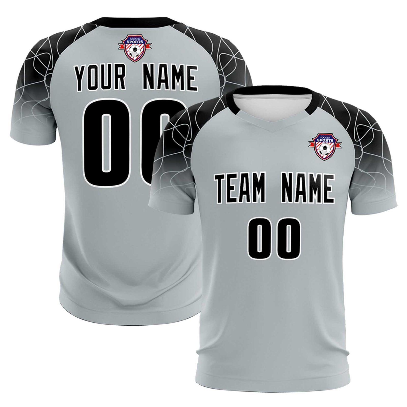 Custom Silver Classic Soccer Training Sets Jersey For Adults/Kids
