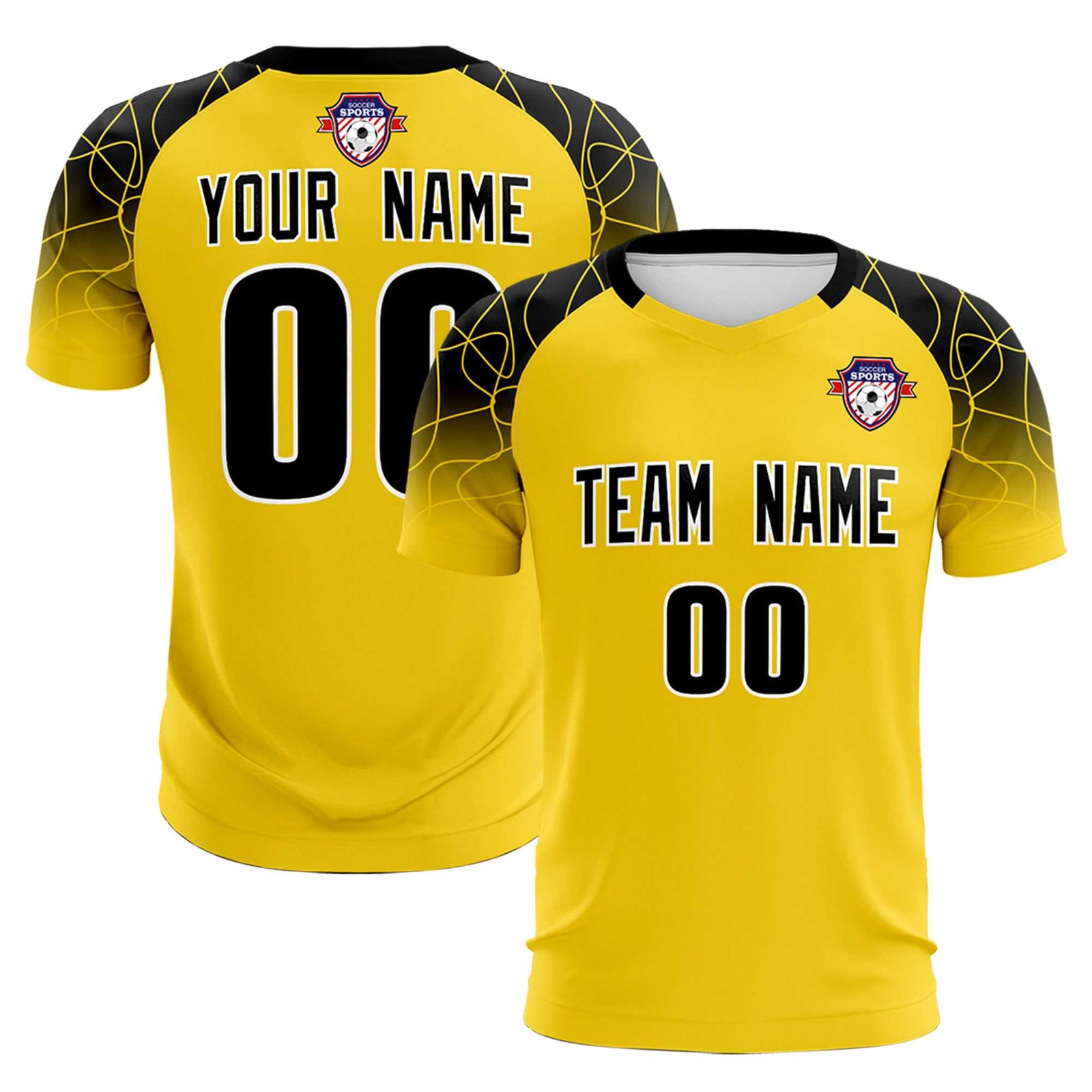 Custom Gold Classic Soccer Training Sets Jersey For Adults/Kids