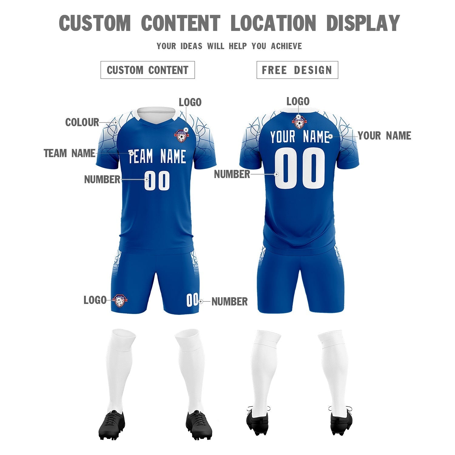 Custom Navy Classic Soccer Training Sets Jersey For Adults/Kids