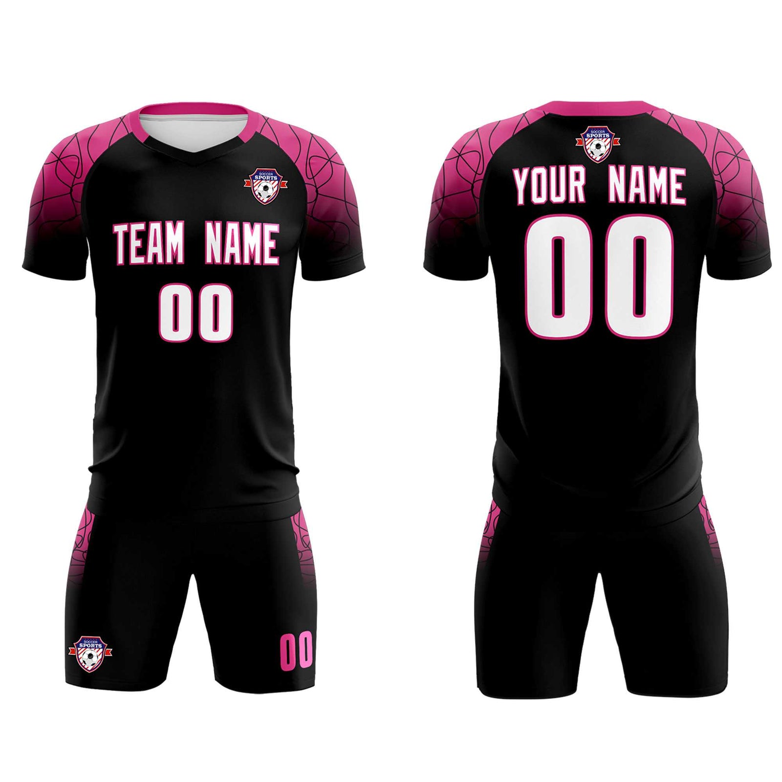 Custom Black Classic Soccer Training Sets Jersey For Adults/Kids