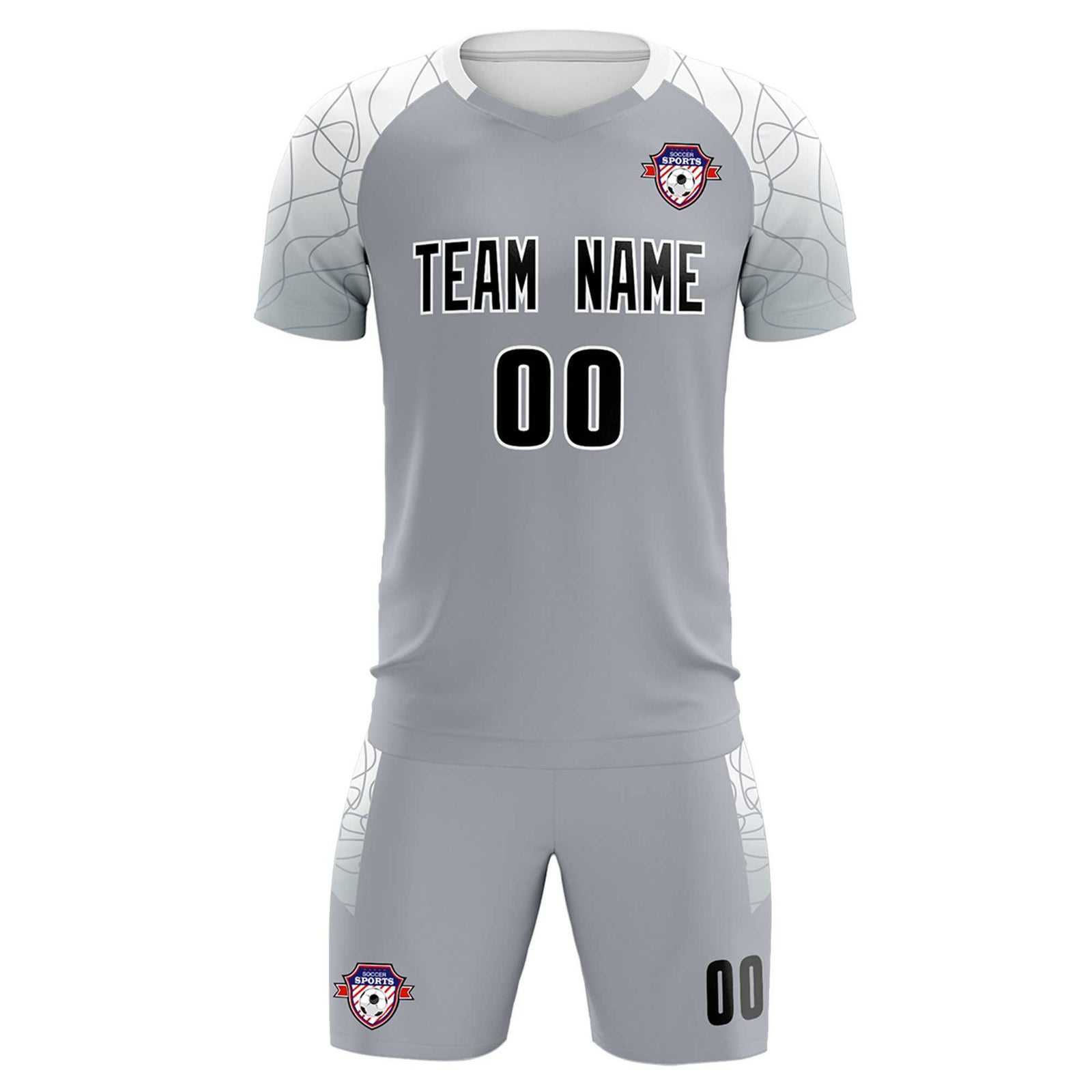 Custom Silver Classic Soccer Training Sets Jersey For Adults/Kids