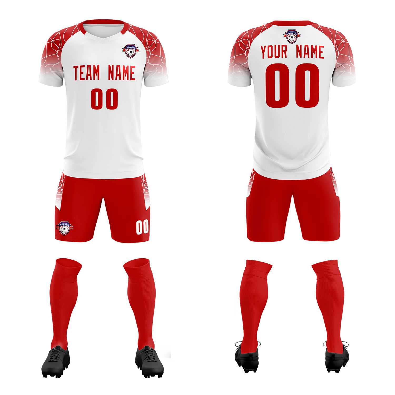 Custom White Classic Soccer Training Sets Jersey For Adults/Kids