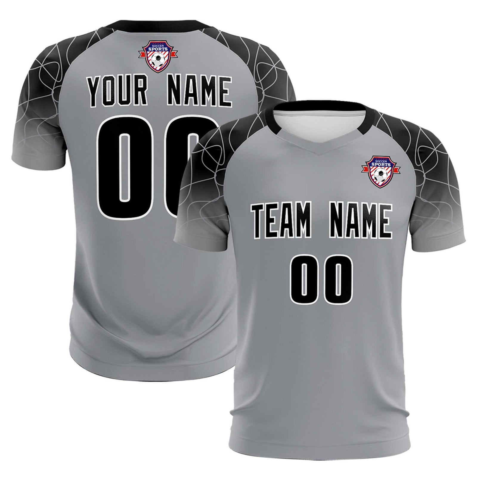 Custom Silver Classic Soccer Training Sets Jersey For Adults/Kids