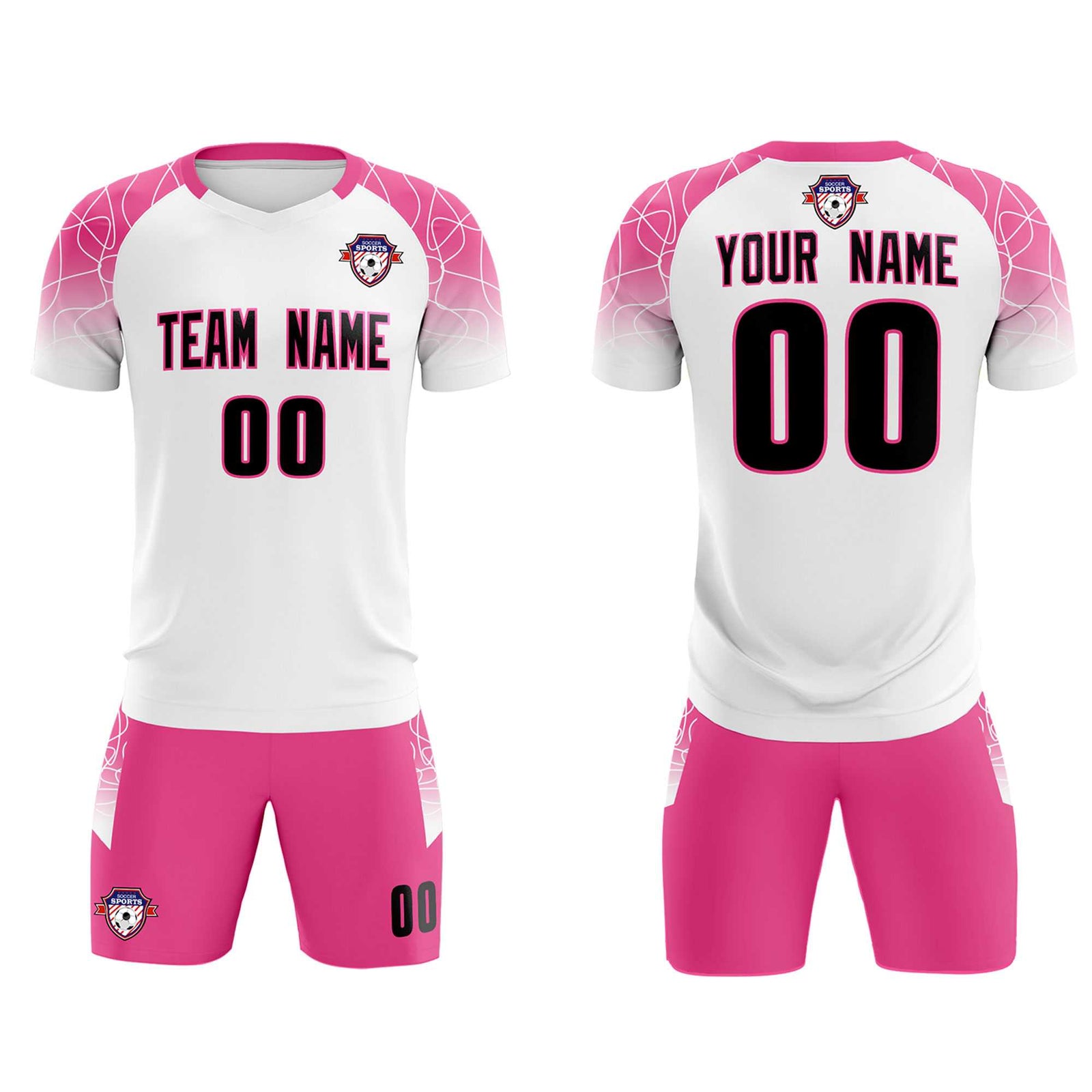 Custom White Classic Soccer Training Sets Jersey For Adults/Kids