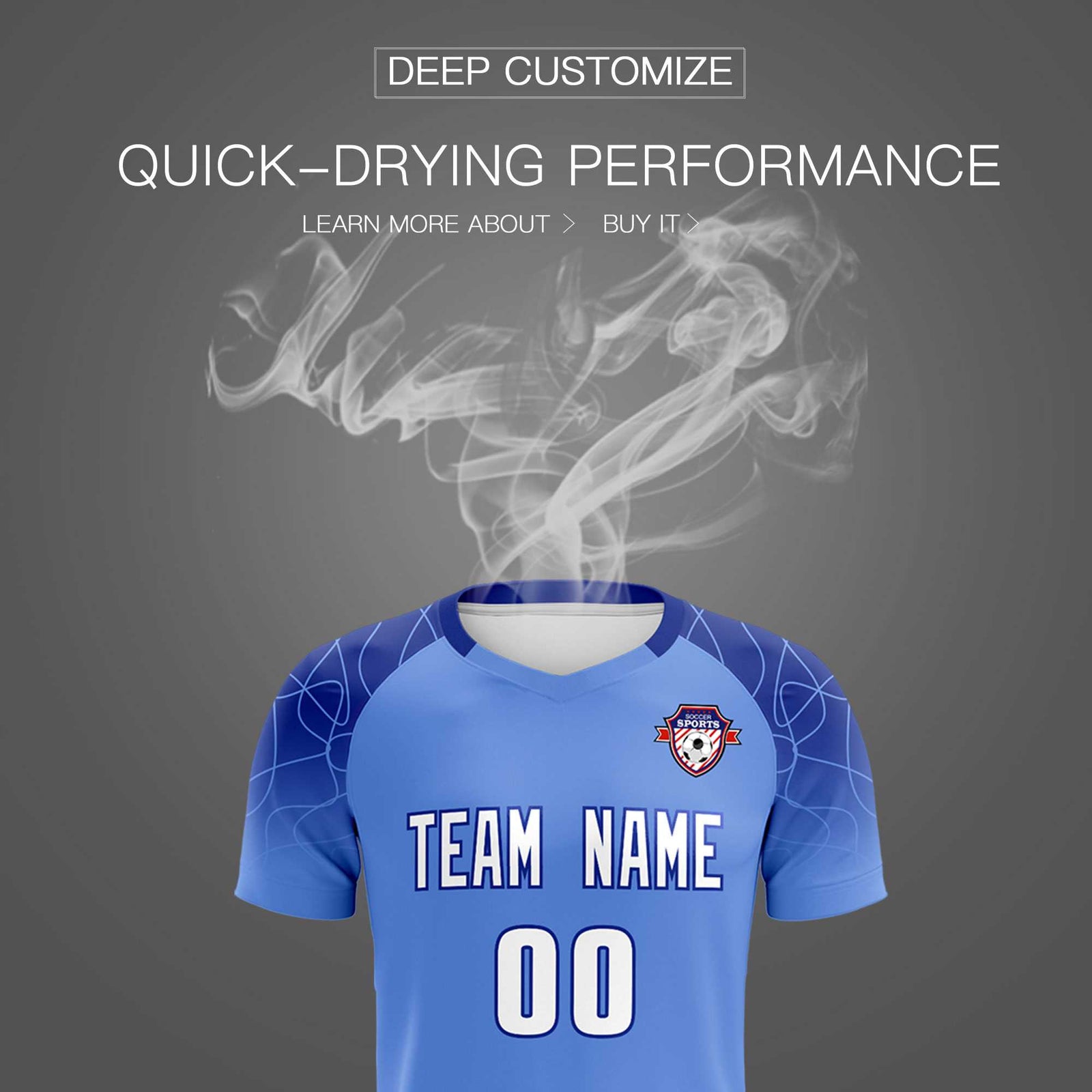 Custom Light Blue Classic Soccer Training Sets Jersey For Adults/Kids