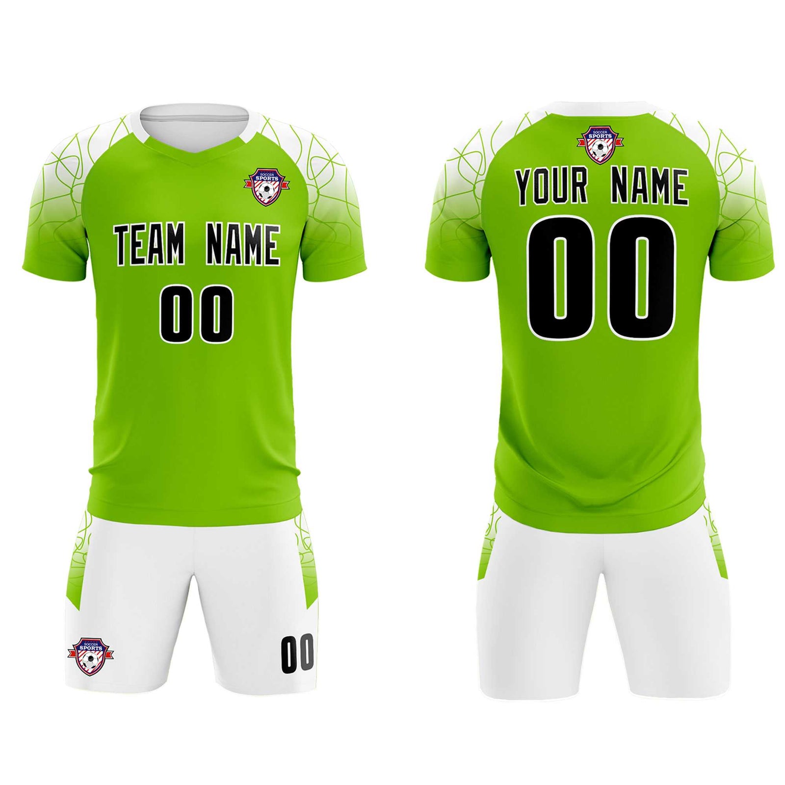 Custom Green Classic Soccer Training Sets Jersey For Adults/Kids