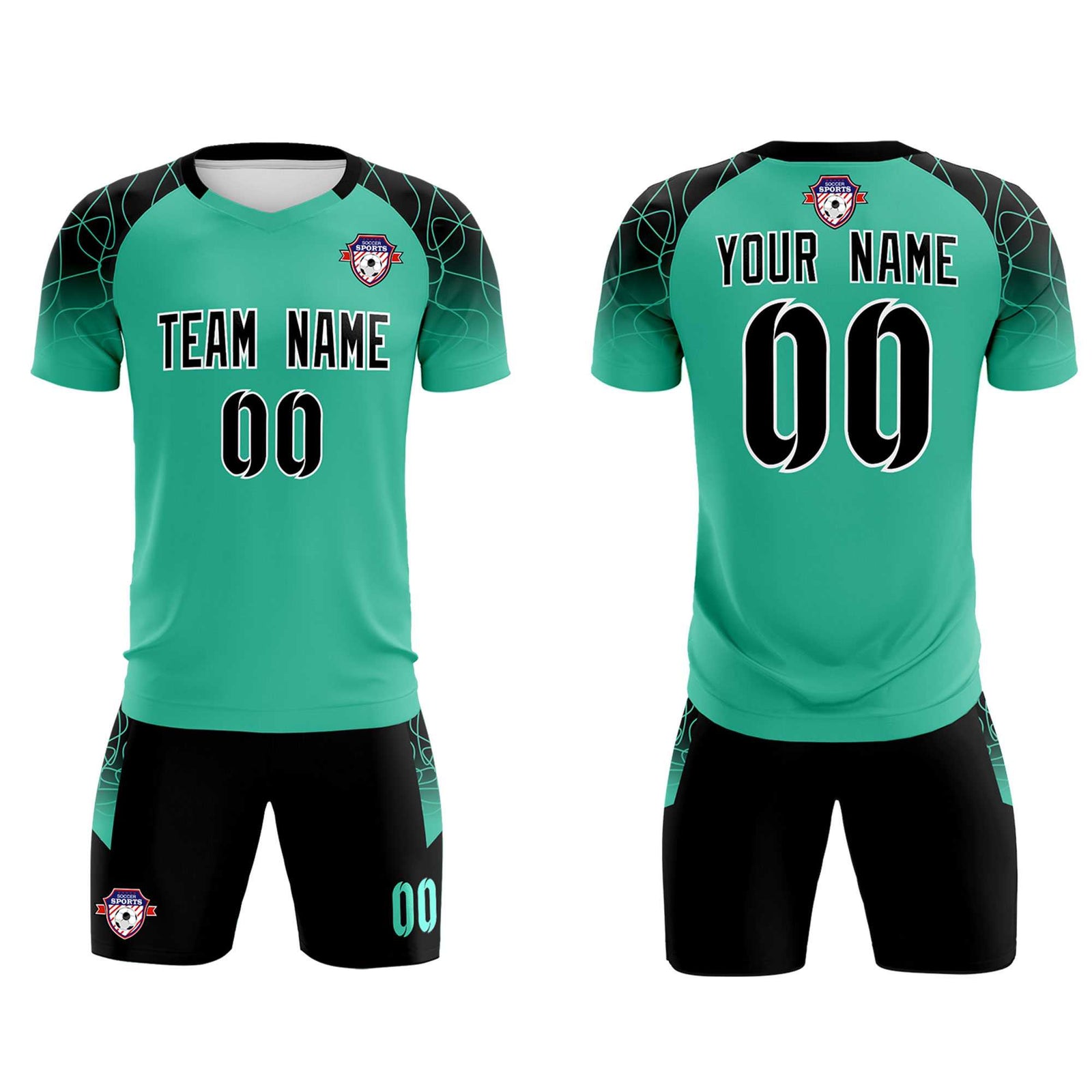 Custom Green Classic Soccer Training Sets Jersey For Adults/Kids