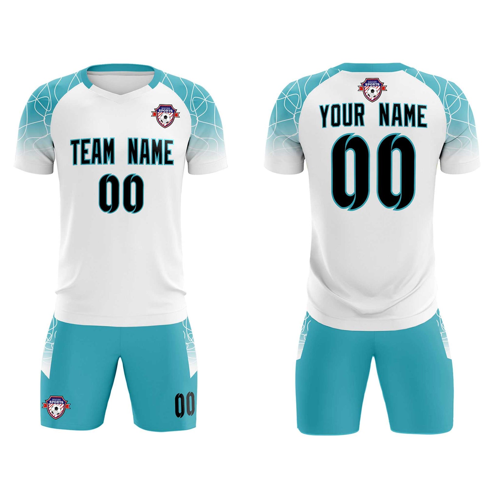 Custom White Classic Soccer Training Sets Jersey For Adults/Kids