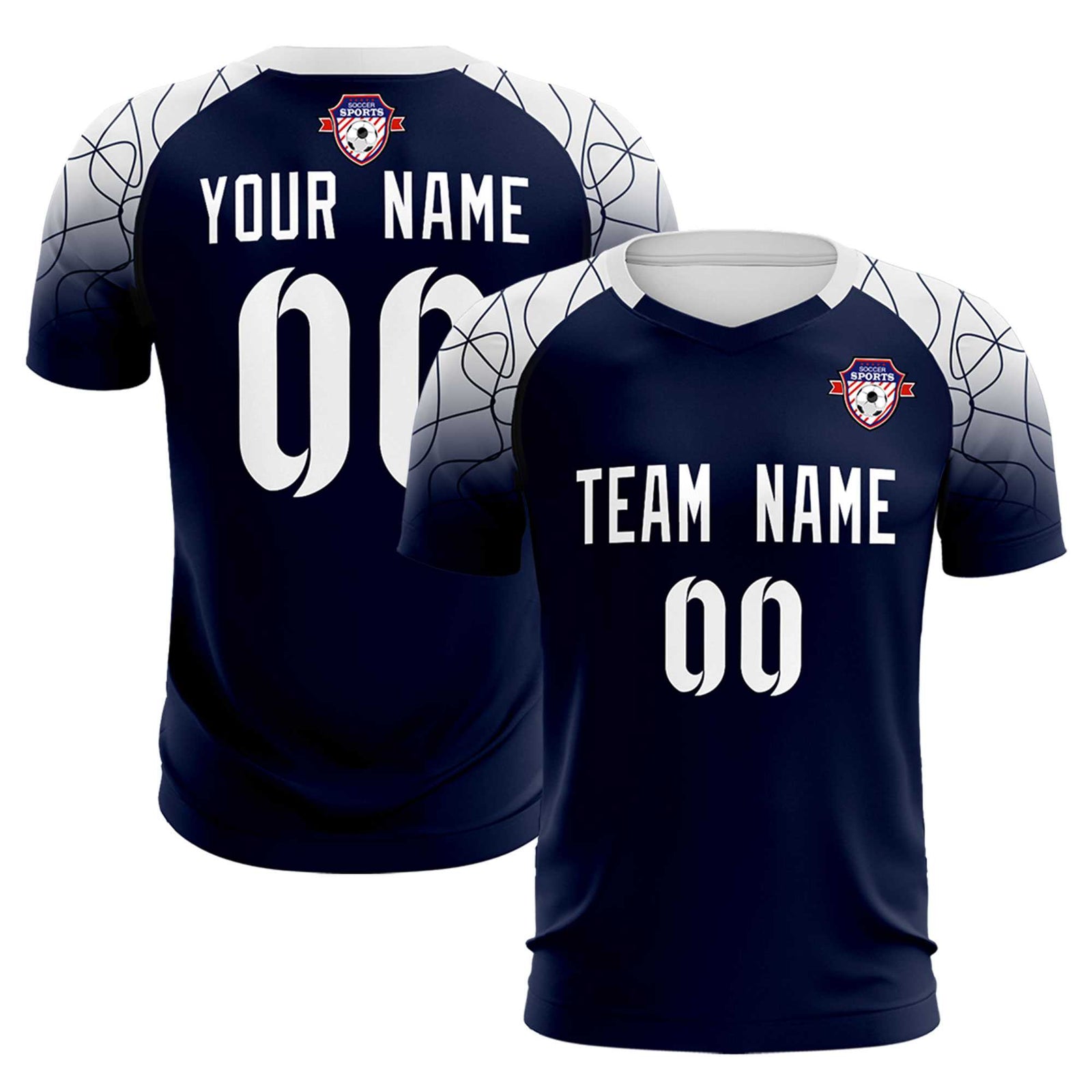Custom Navy Classic Soccer Training Sets Jersey For Adults/Kids