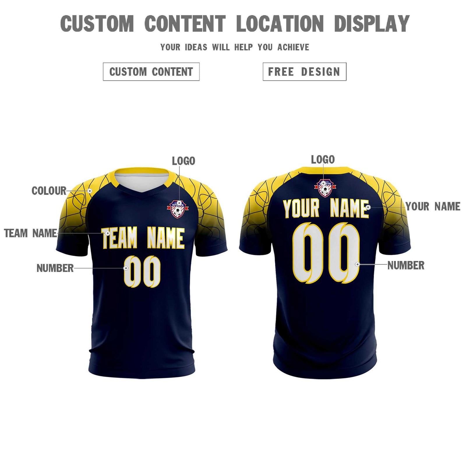 Custom Navy Classic Soccer Training Sets Jersey For Adults/Kids
