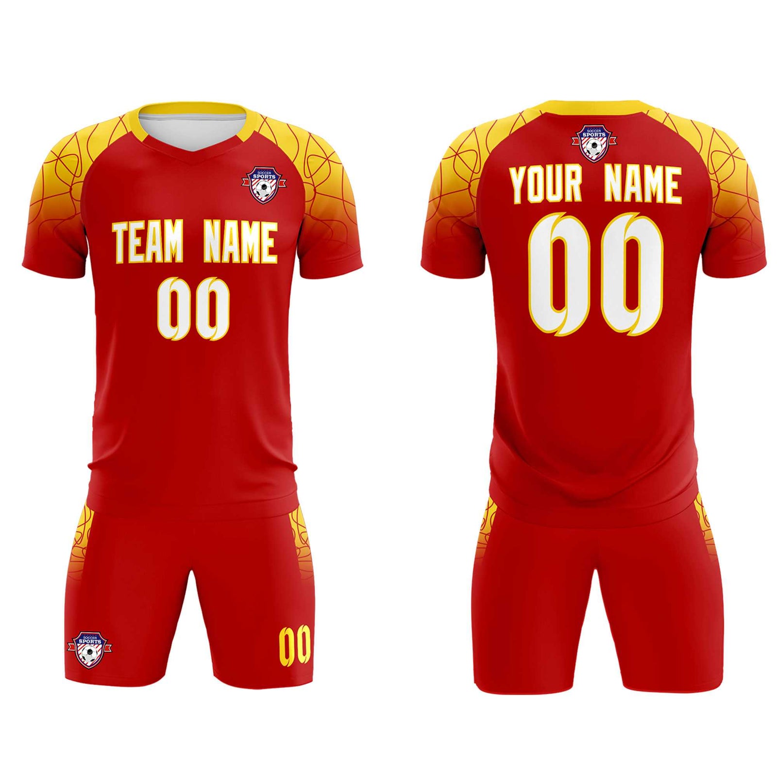 Custom Red Classic Soccer Training Sets Jersey For Adults/Kids