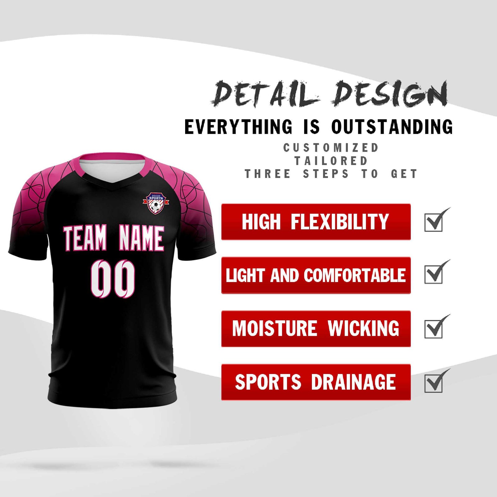 Custom Black Classic Soccer Training Sets Jersey For Adults/Kids