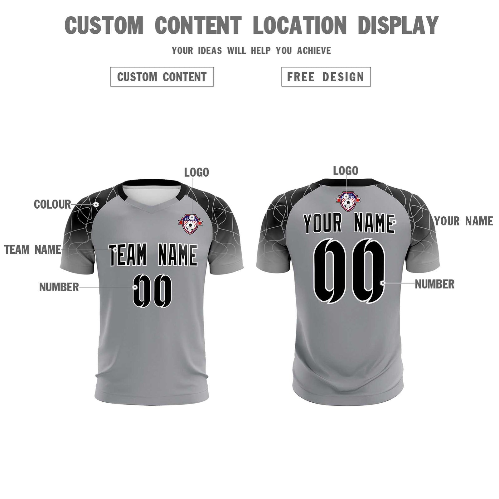 Custom Silver Classic Soccer Training Sets Jersey For Adults/Kids