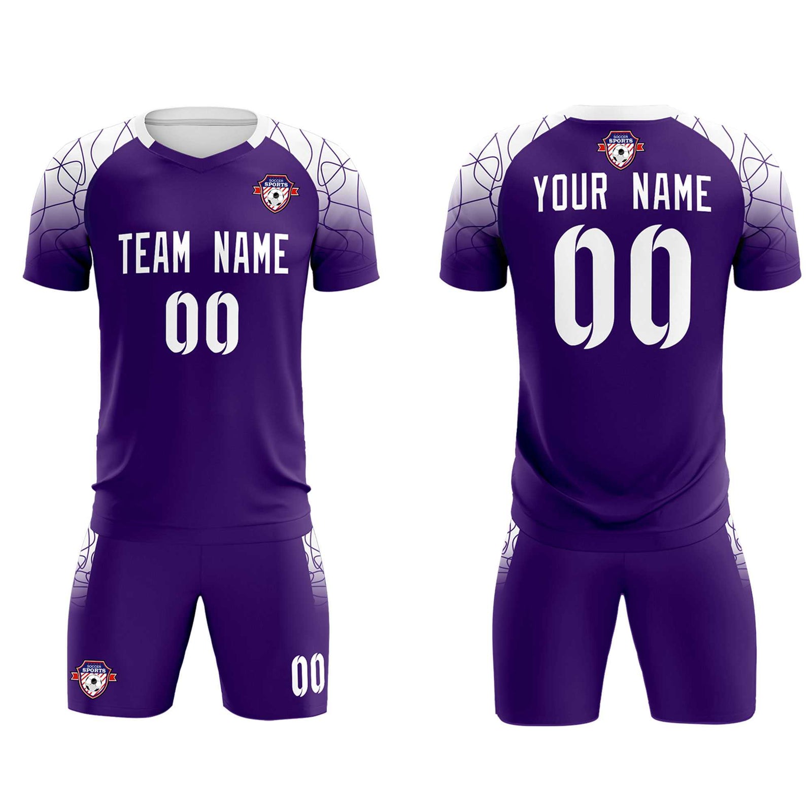 Custom Purple Classic Soccer Training Sets Jersey For Adults/Kids