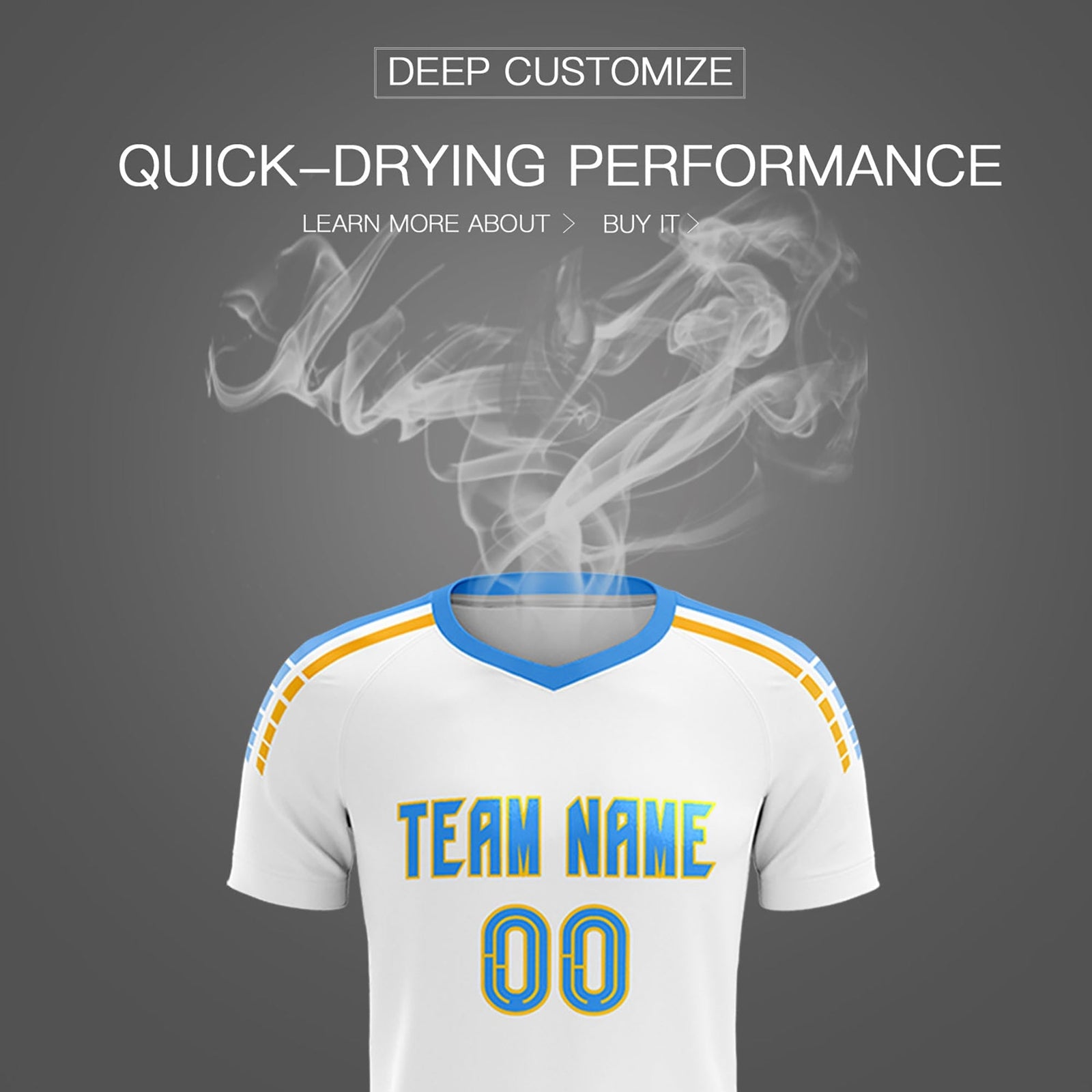 Custom White Raglan Shoulder Striped Soccer Tops/Sets Jersey