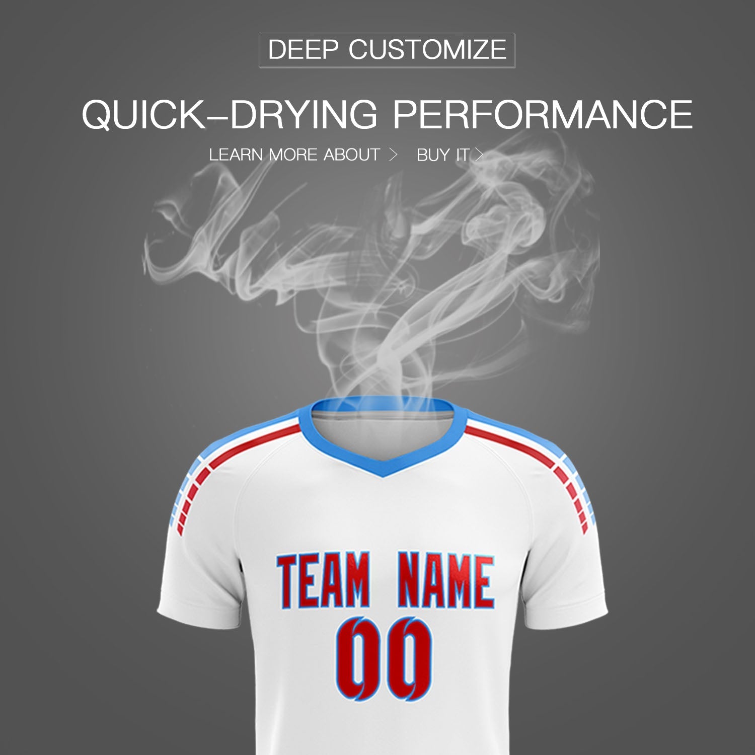 Custom White Raglan Shoulder Striped Soccer Tops/Sets Jersey