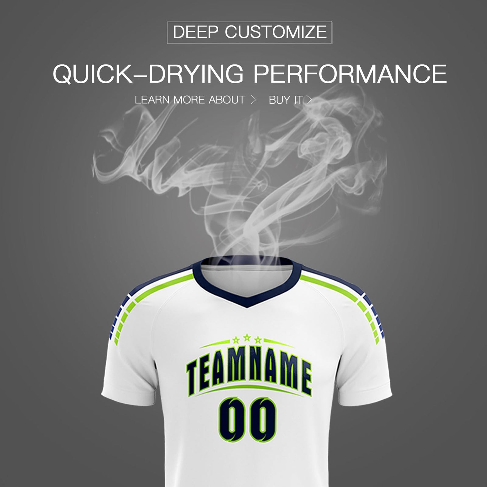 Custom White Raglan Shoulder Striped Soccer Tops/Sets Jersey