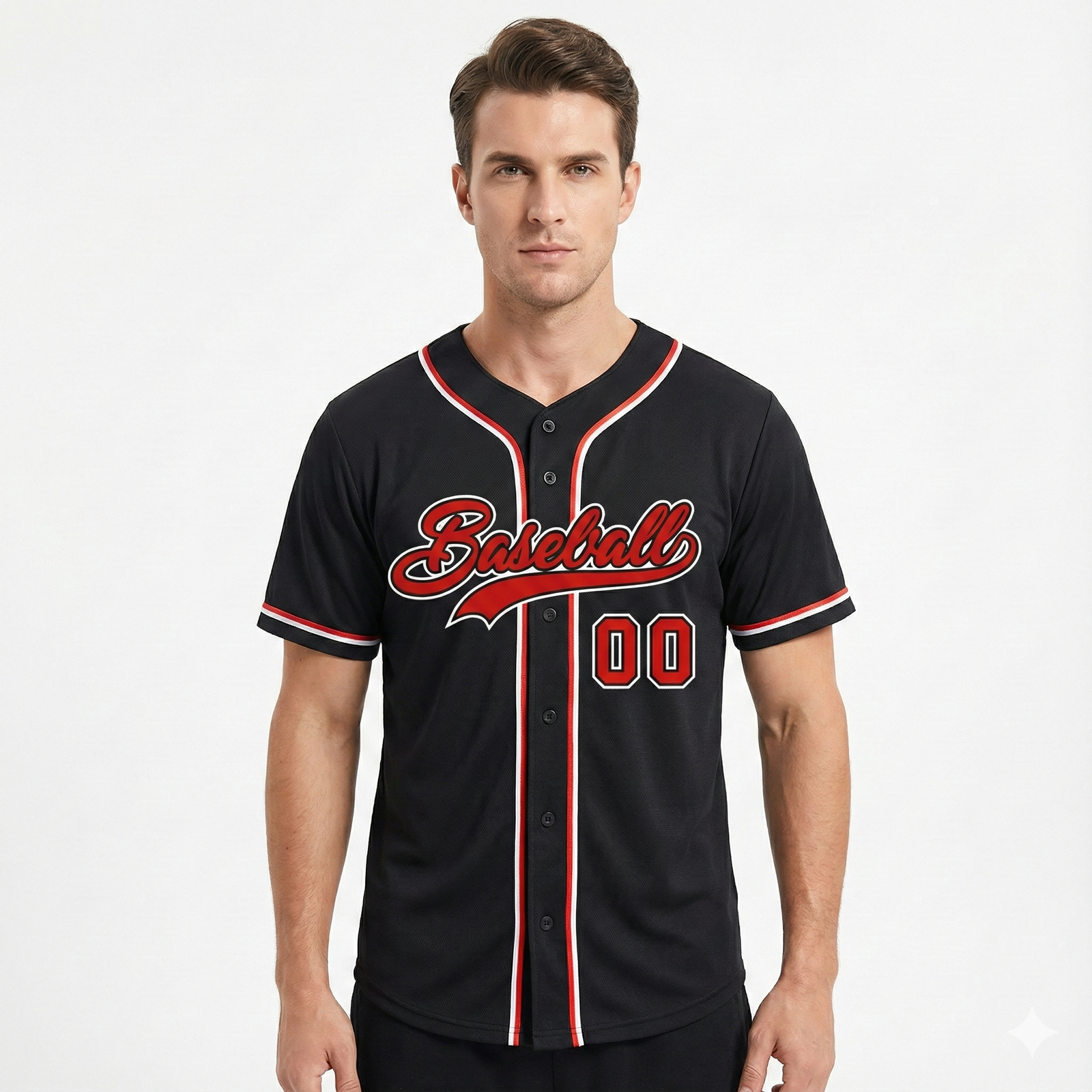 Custom Black Red-White Classic Style Authentic Baseball Jersey For Men | KXKSHOP