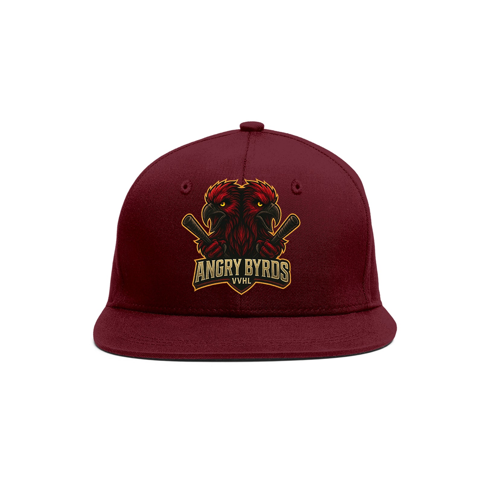 VVHL Crimson S7-Angry-Byrds 3D Puff Embroidery Flat Embroidery Baseball Cap