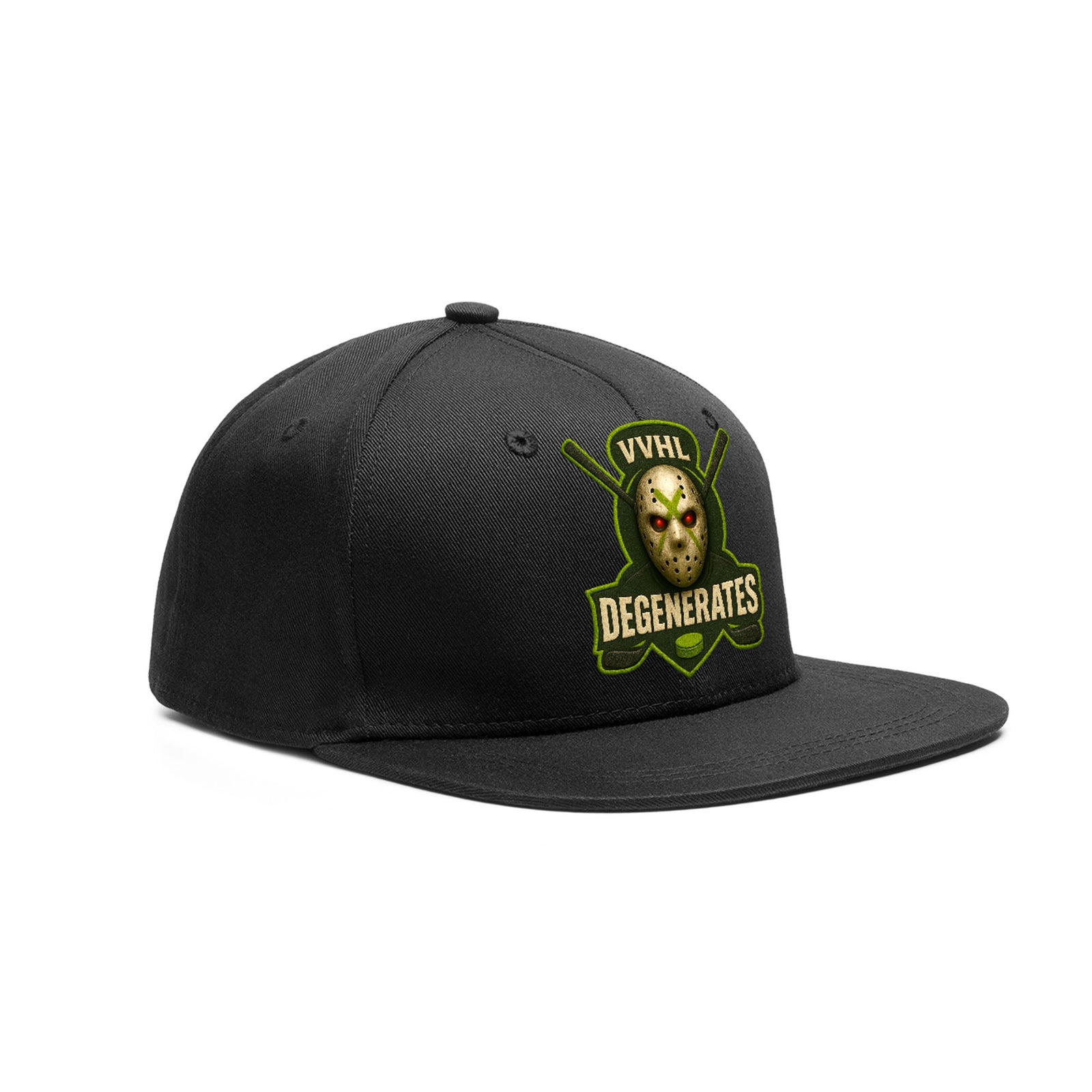 VVHL Black S7-Degenerates 3D Puff Embroidery Flat Embroidery Baseball Cap