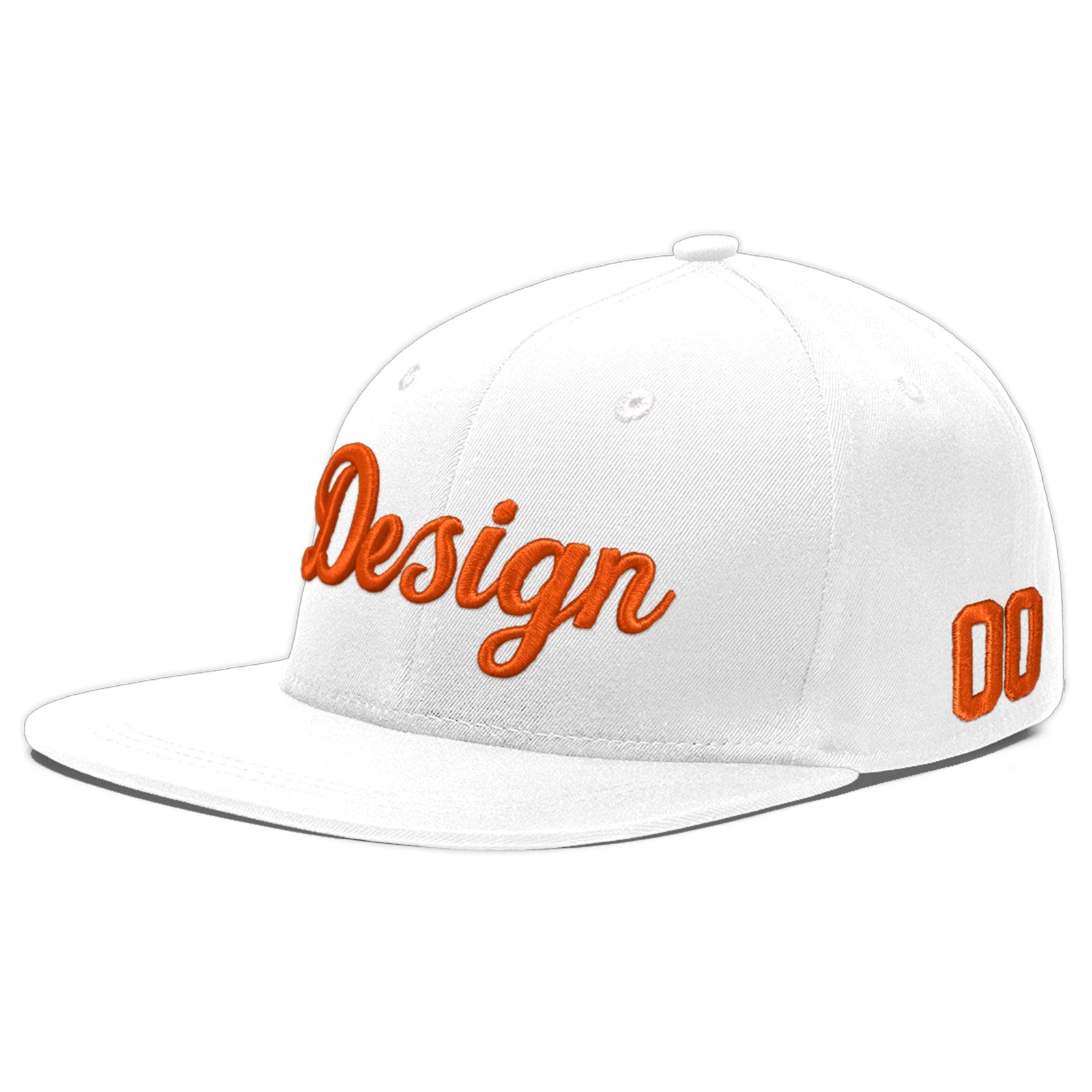 Custom White 3D Puff Embroidery Flat Embroidery Casual Sport Baseball Cap