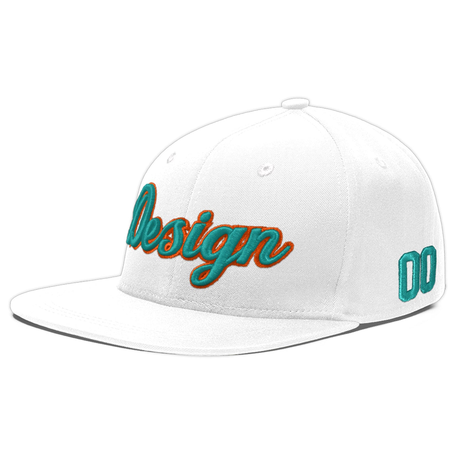 Custom White 3D Puff Embroidery Flat Embroidery Casual Sport Baseball Cap