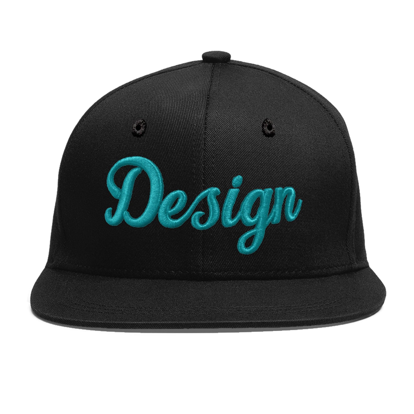 Custom Black 3D Puff Embroidery Flat Embroidery Casual Sport Baseball Cap