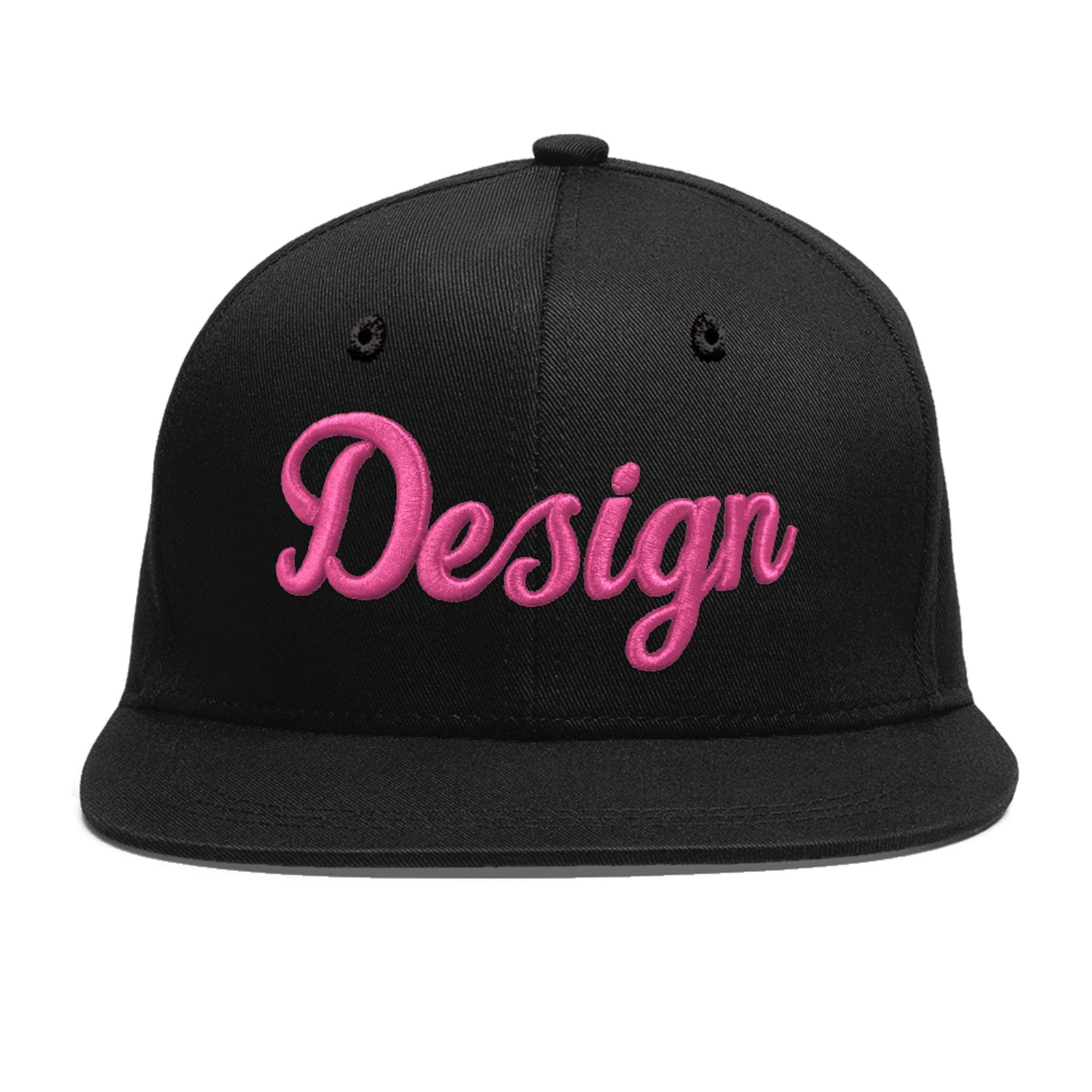 Custom Black 3D Puff Embroidery Flat Embroidery Casual Sport Baseball Cap