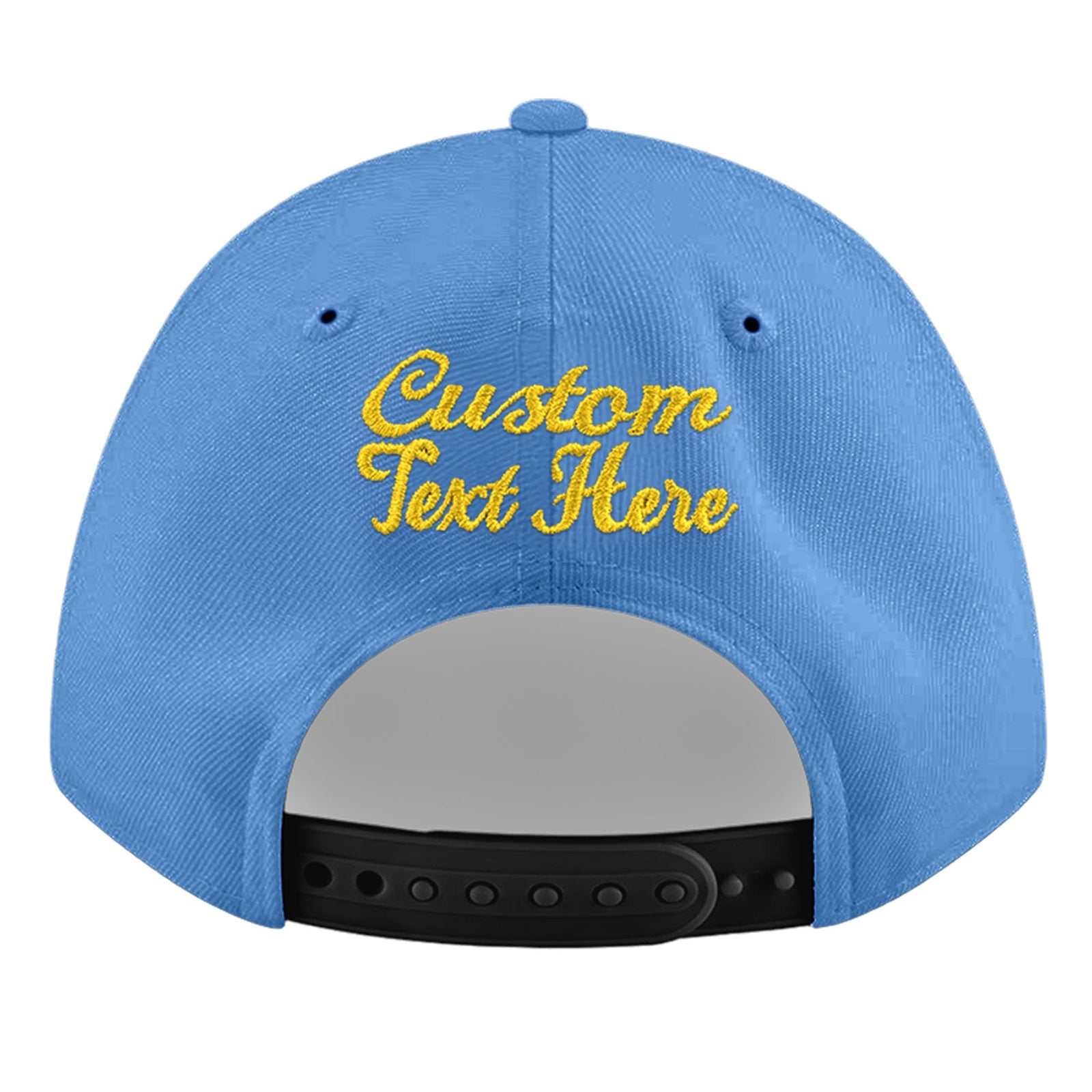 Custom Powder Blue 3D Puff Embroidery Flat Embroidery Casual Sport Baseball Cap