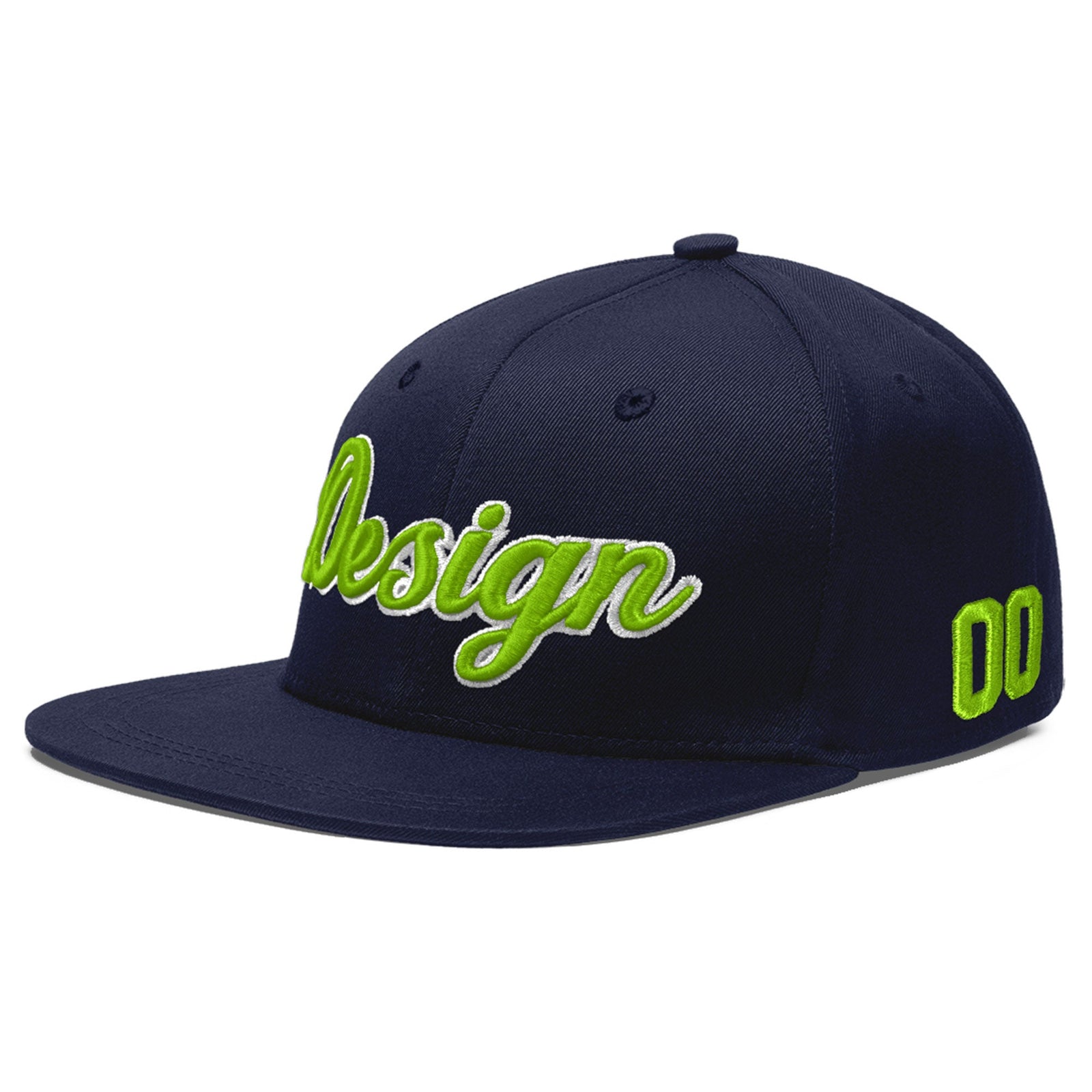 Custom Navy 3D Puff Embroidery Flat Embroidery Casual Sport Baseball Cap