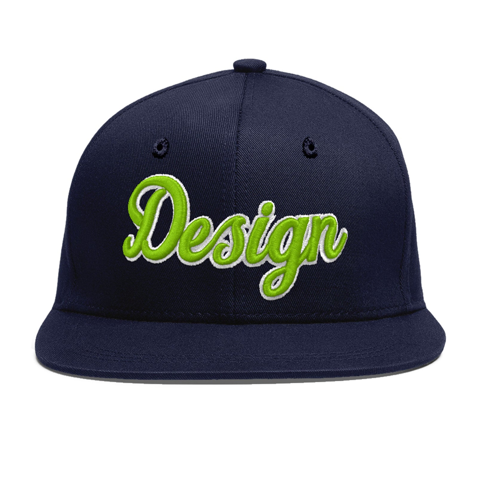 Custom Navy 3D Puff Embroidery Flat Embroidery Casual Sport Baseball Cap