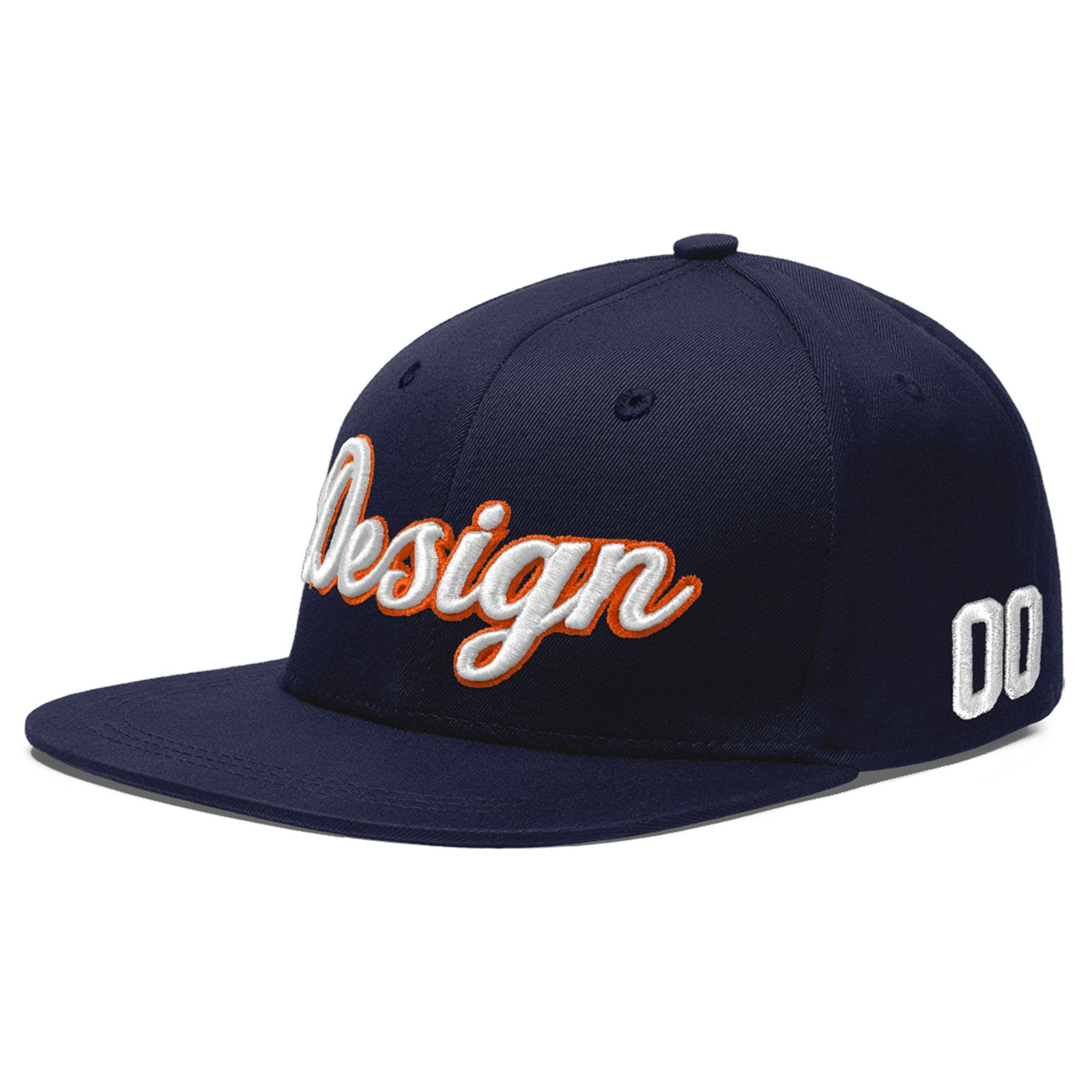 Custom Navy 3D Puff Embroidery Flat Embroidery Casual Sport Baseball Cap