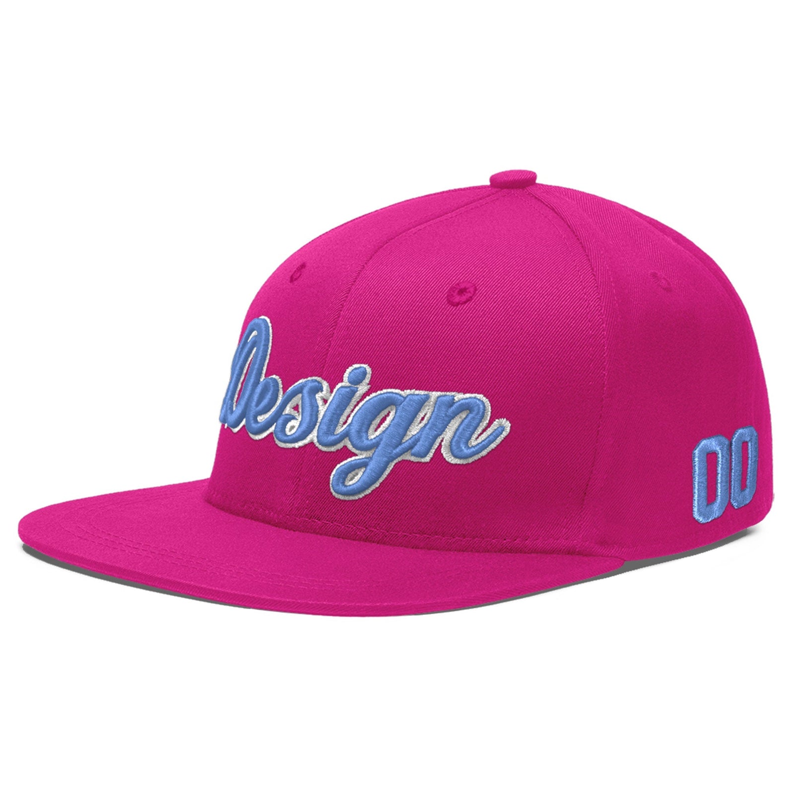 Custom Rose Red 3D Puff Embroidery Flat Embroidery Casual Sport Baseball Cap