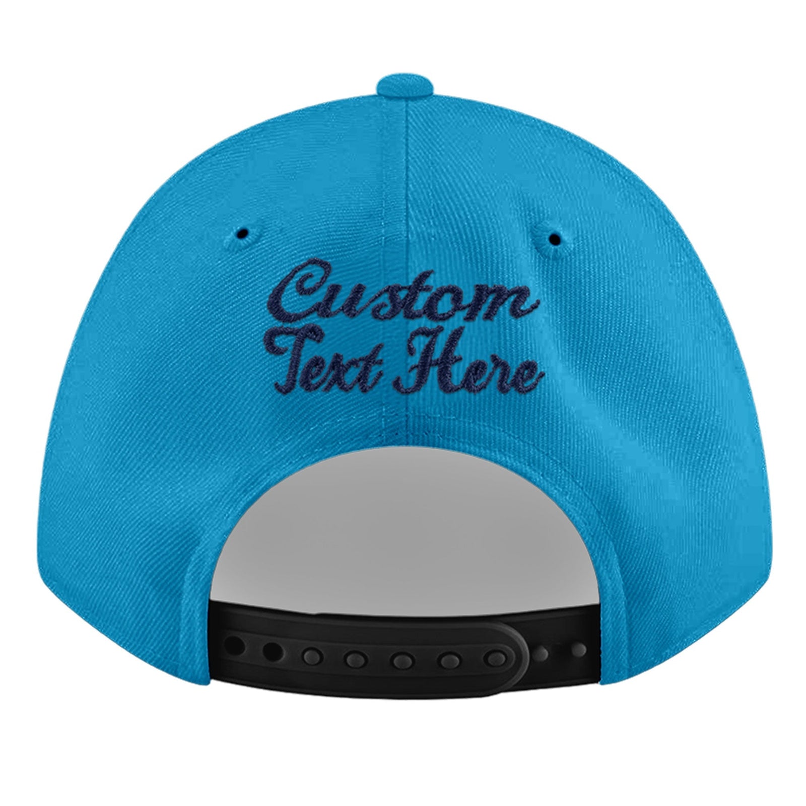 Custom Light Blue 3D Puff Embroidery Flat Embroidery Casual Sport Baseball Cap