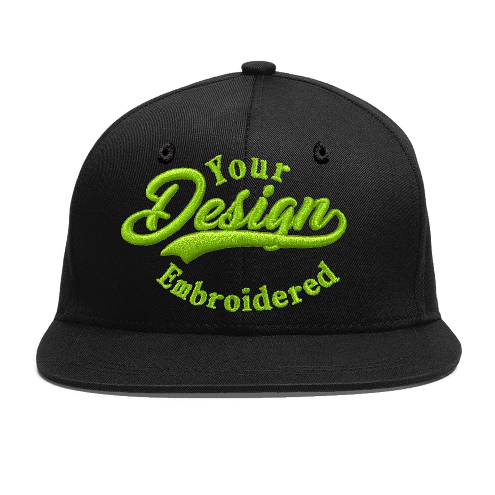 Custom Black 3D Puff Embroidery Flat Embroidery Casual Sport Baseball Cap