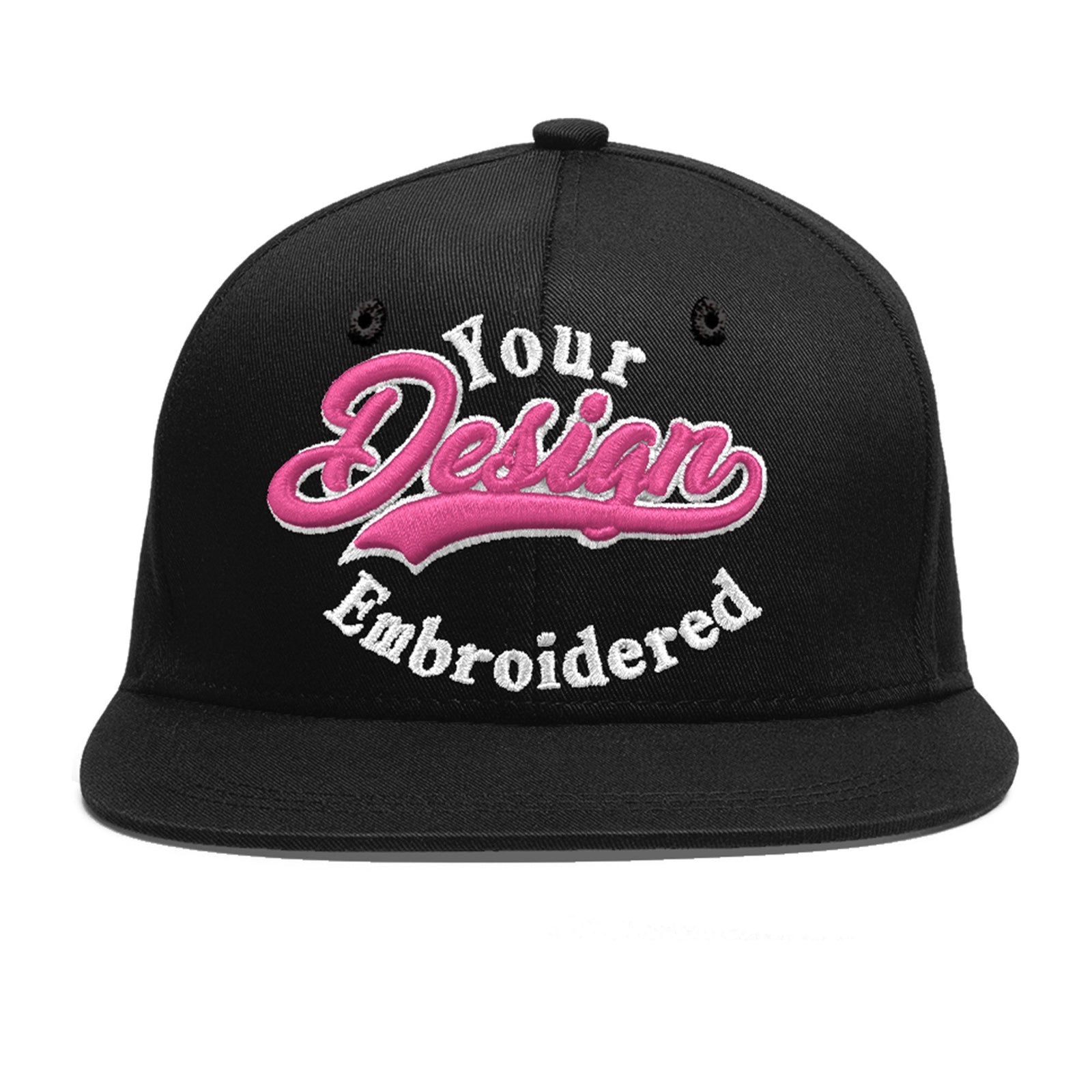 Custom Black 3D Puff Embroidery Flat Embroidery Casual Sport Baseball Cap