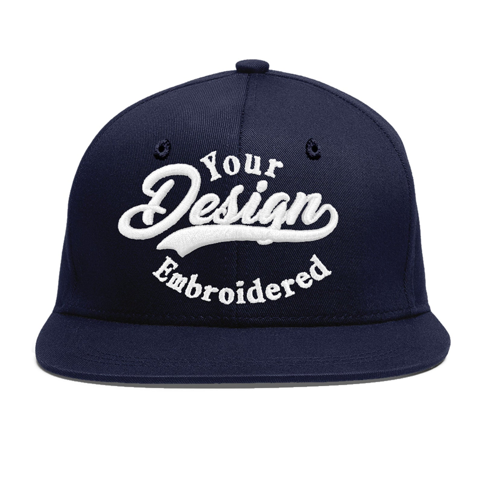 Custom Navy 3D Puff Embroidery Flat Embroidery Casual Sport Baseball Cap