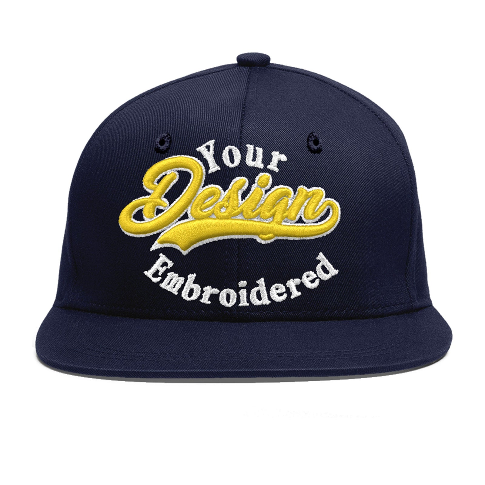 Custom Navy 3D Puff Embroidery Flat Embroidery Casual Sport Baseball Cap