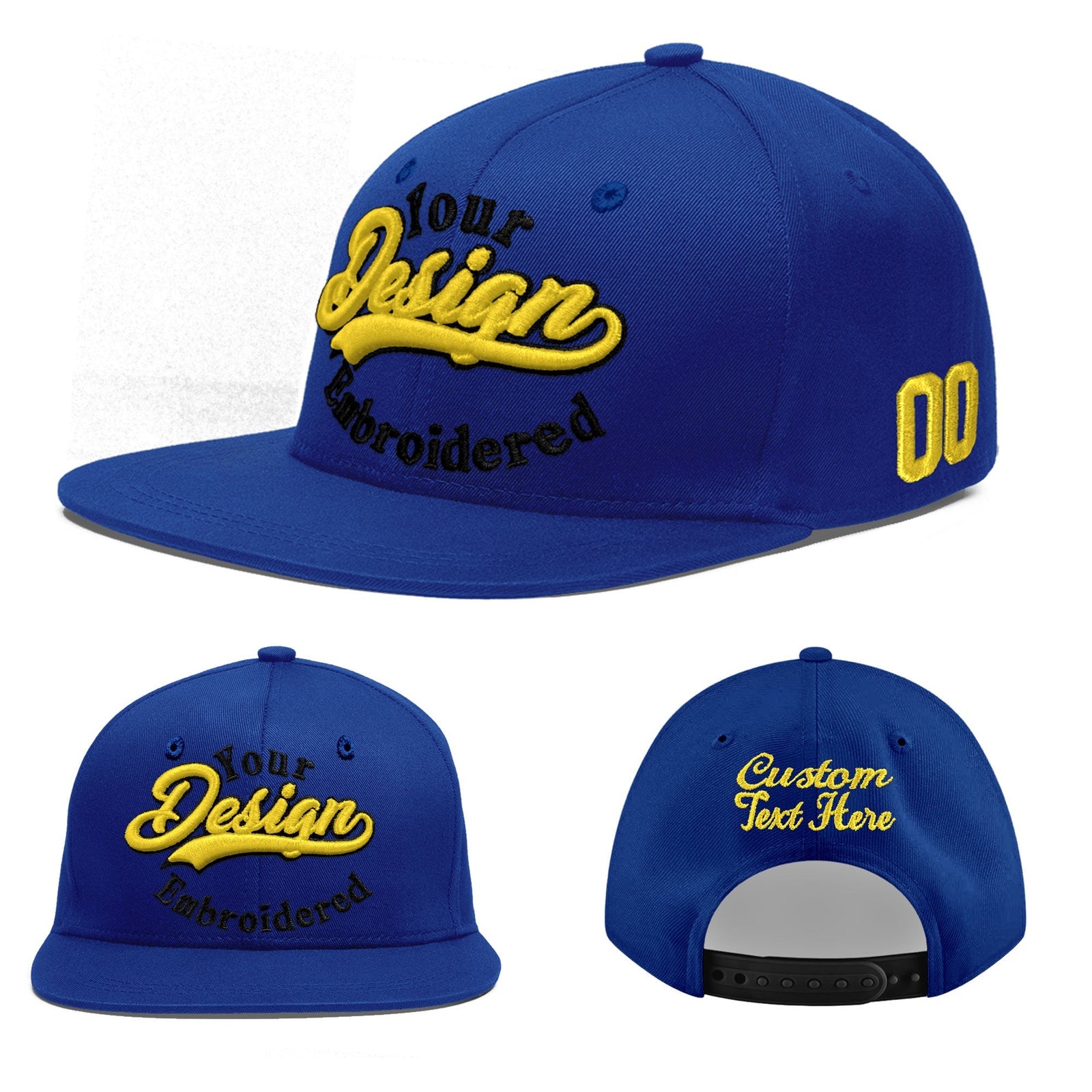 Fans-Made |Custom Wilson Royal 3D Puff Embroidery Sport Baseball Cap?¡ìC Available for Reorder