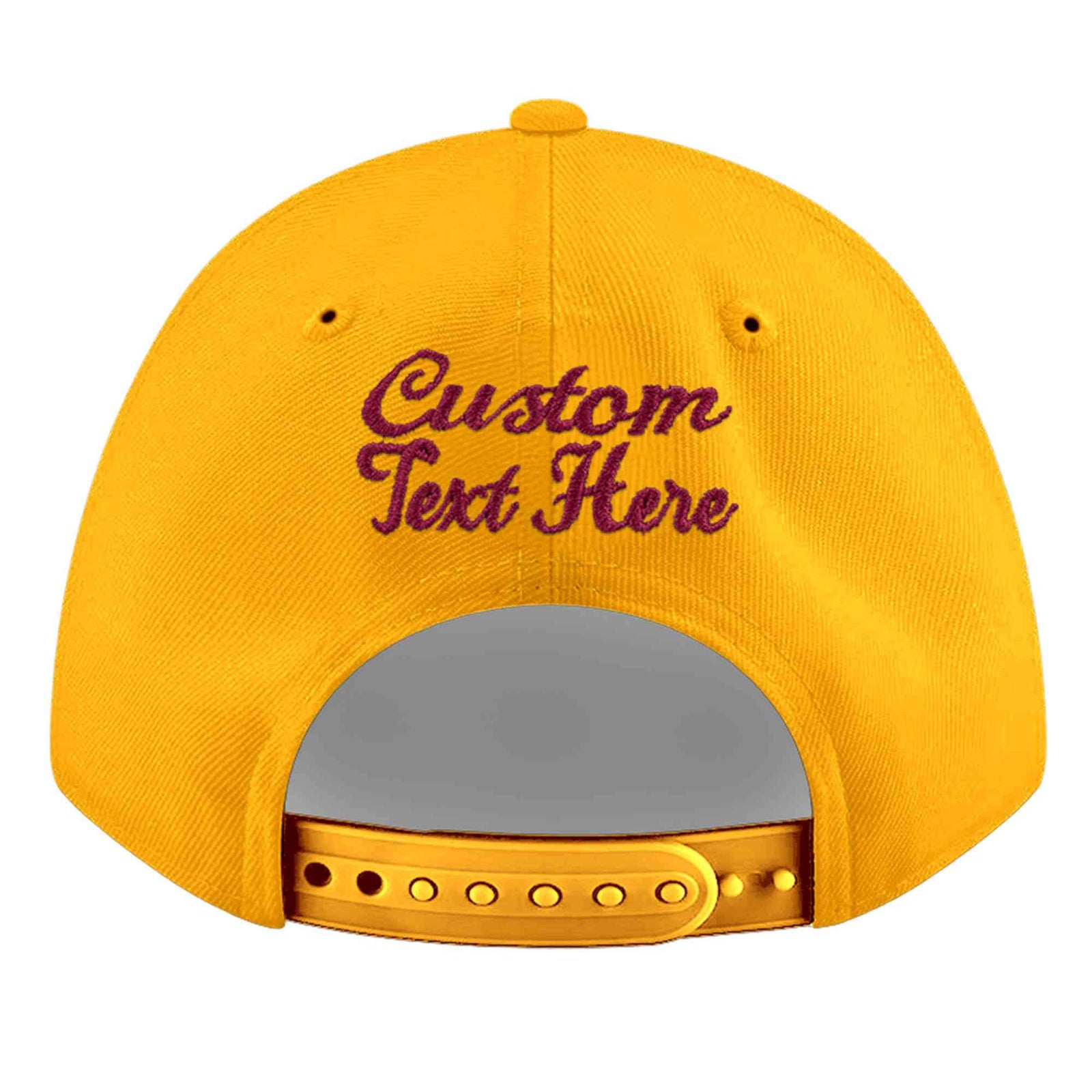 Custom Yellow 3D Puff Embroidery Flat Embroidery Casual Sport Baseball Cap