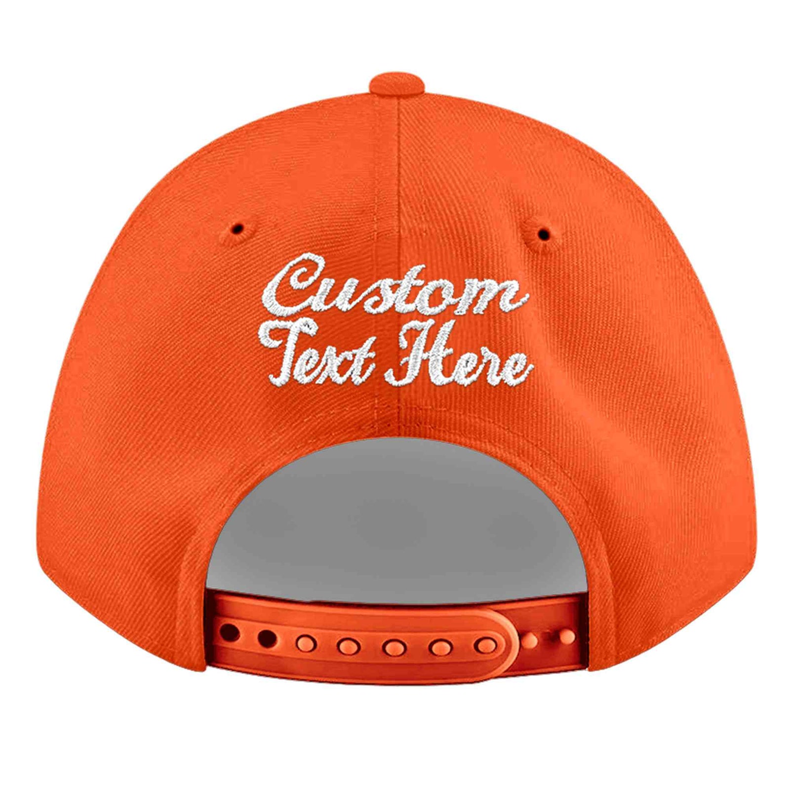 Custom Orange 3D Puff Embroidery Flat Embroidery Casual Sport Baseball Cap