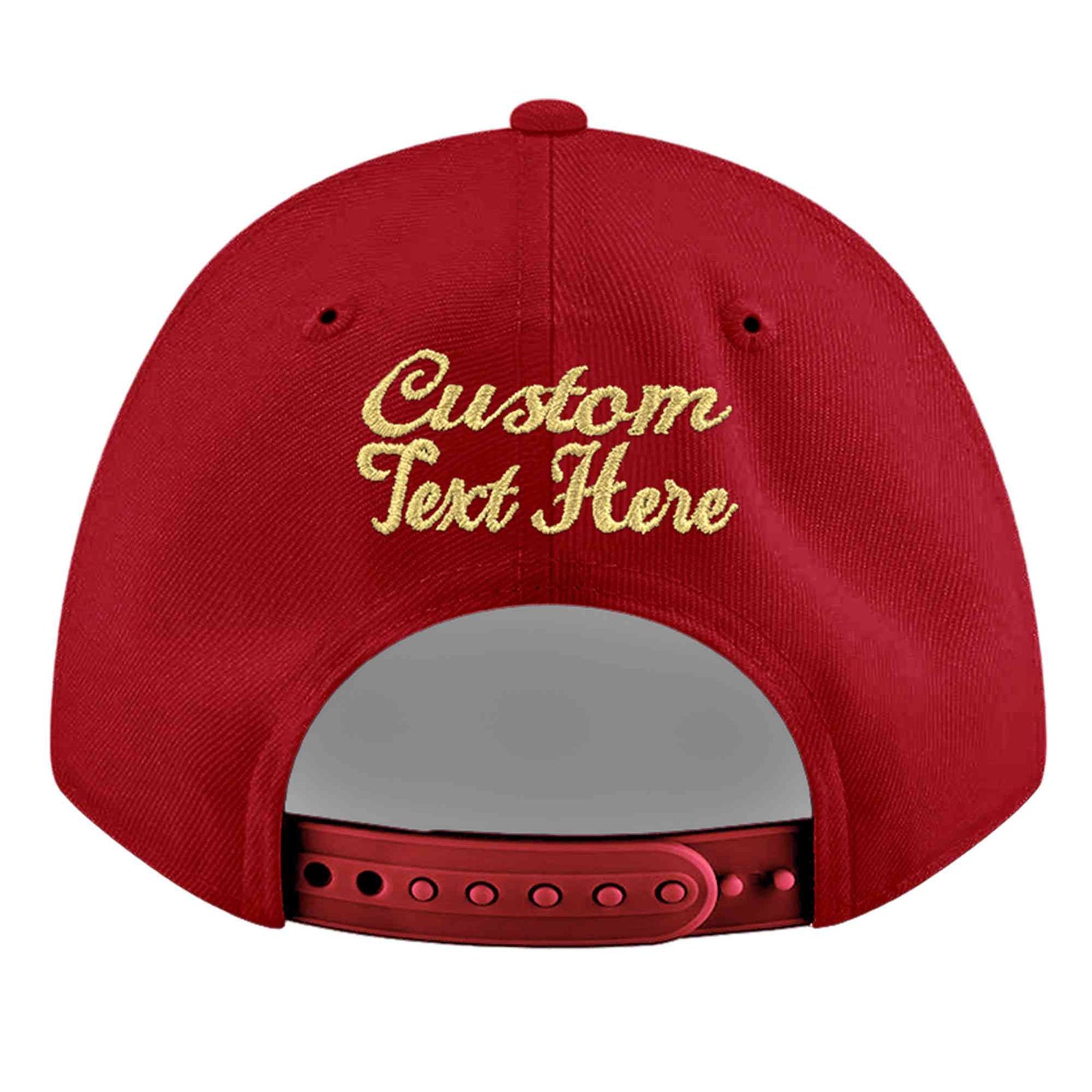 Custom Red 3D Puff Embroidery Flat Embroidery Casual Sport Baseball Cap