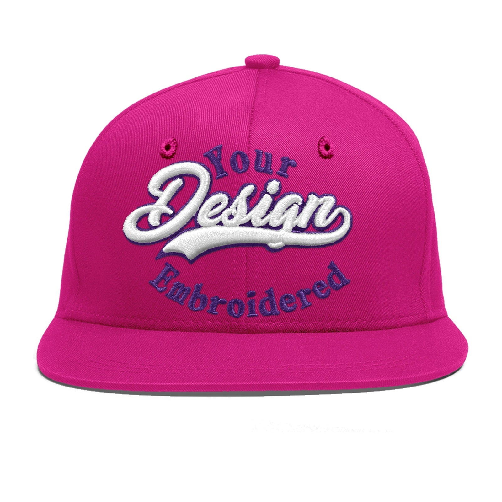 Custom Rose Red 3D Puff Embroidery Flat Embroidery Casual Sport Baseball Cap