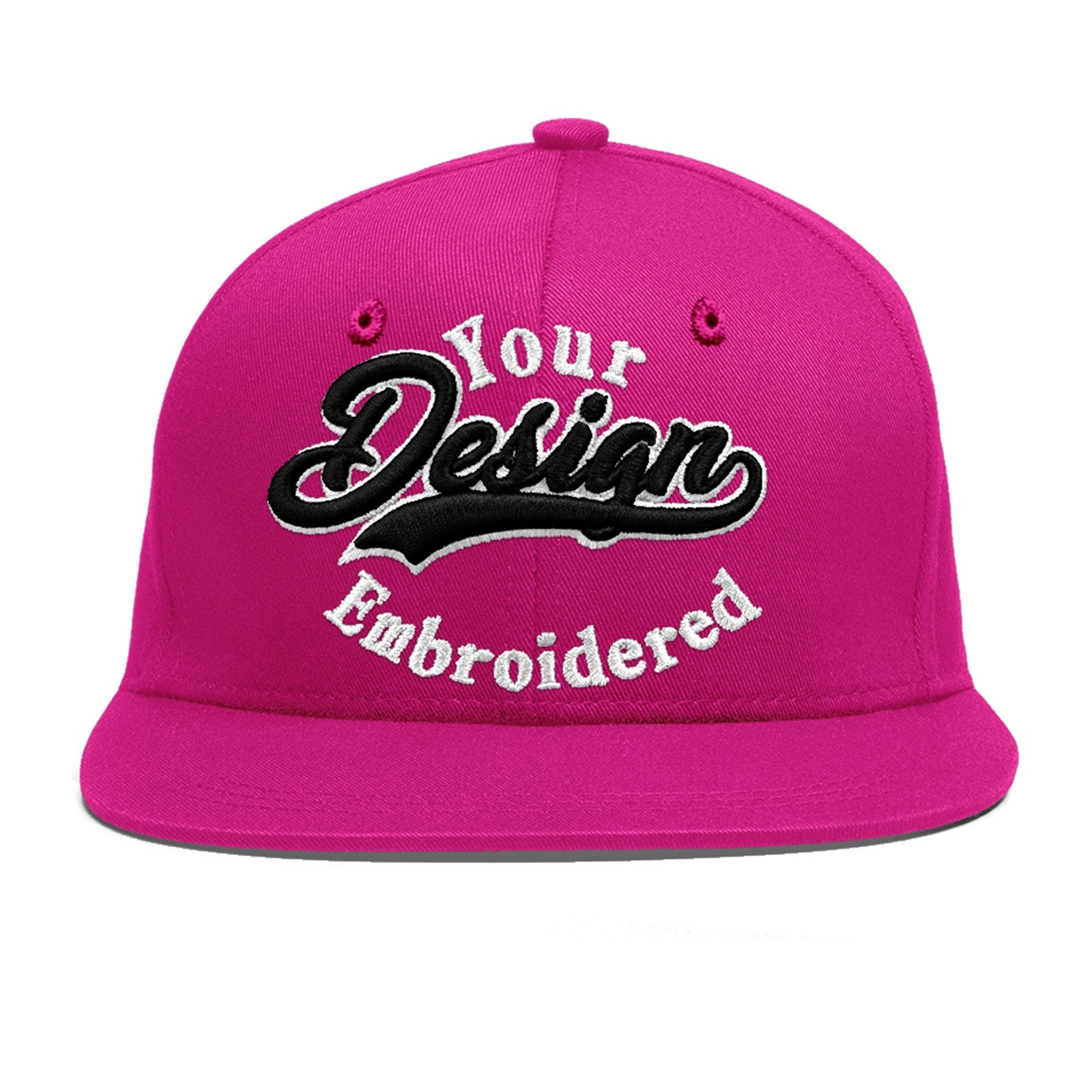 Custom Rose Red 3D Puff Embroidery Flat Embroidery Casual Sport Baseball Cap