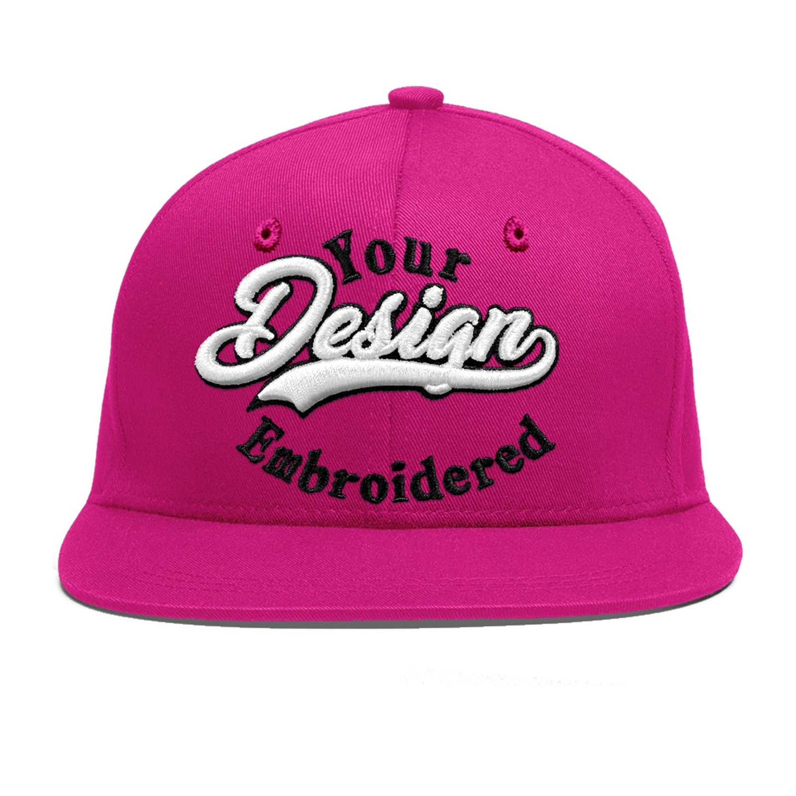 Custom Rose Red 3D Puff Embroidery Flat Embroidery Casual Sport Baseball Cap