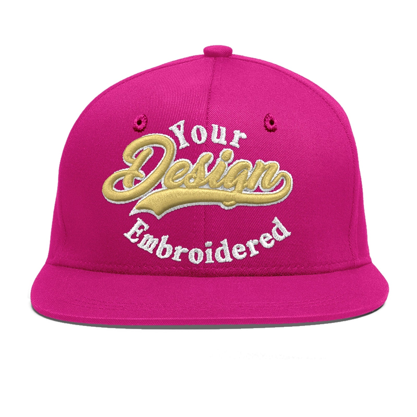 Custom Rose Red 3D Puff Embroidery Flat Embroidery Casual Sport Baseball Cap