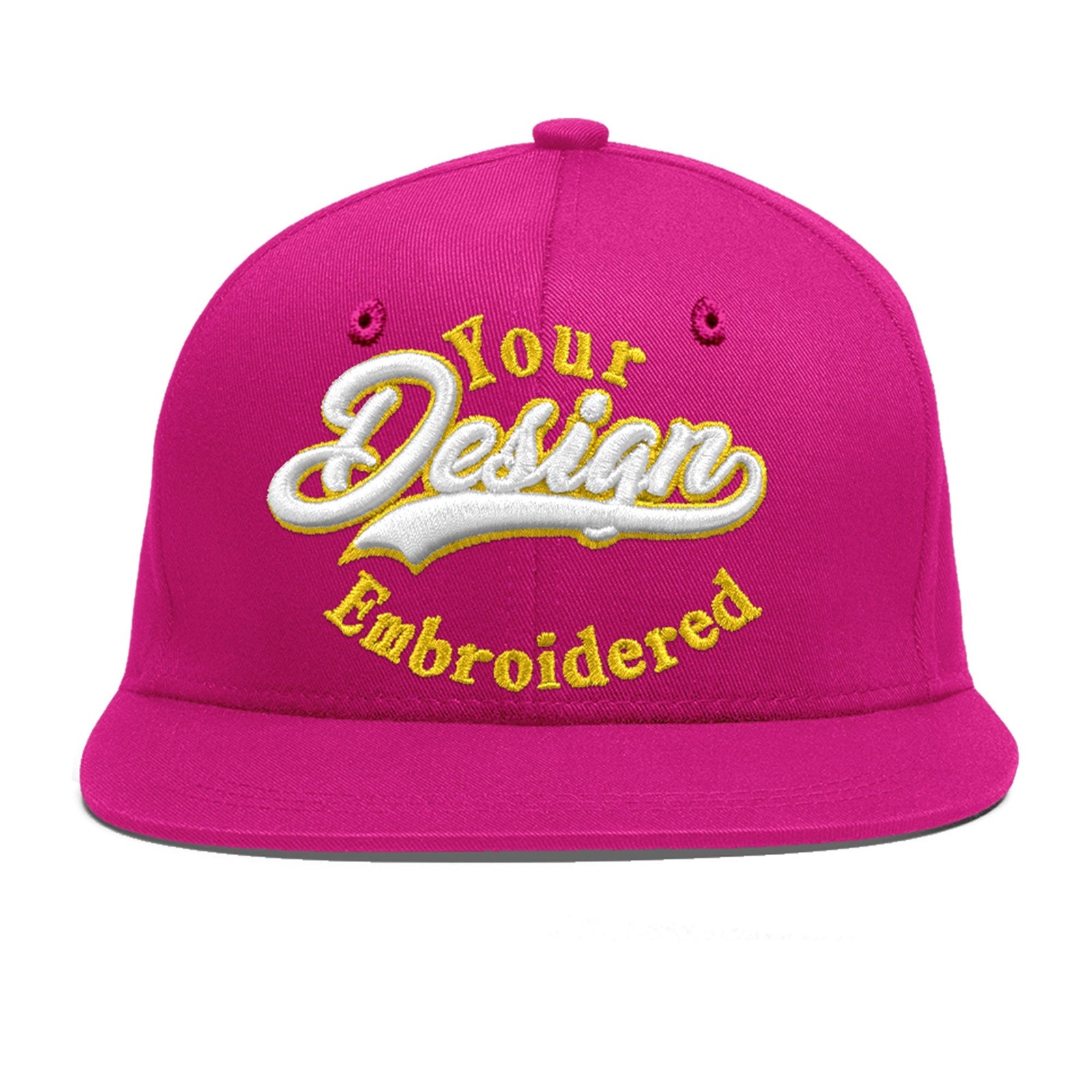 Custom Rose Red 3D Puff Embroidery Flat Embroidery Casual Sport Baseball Cap