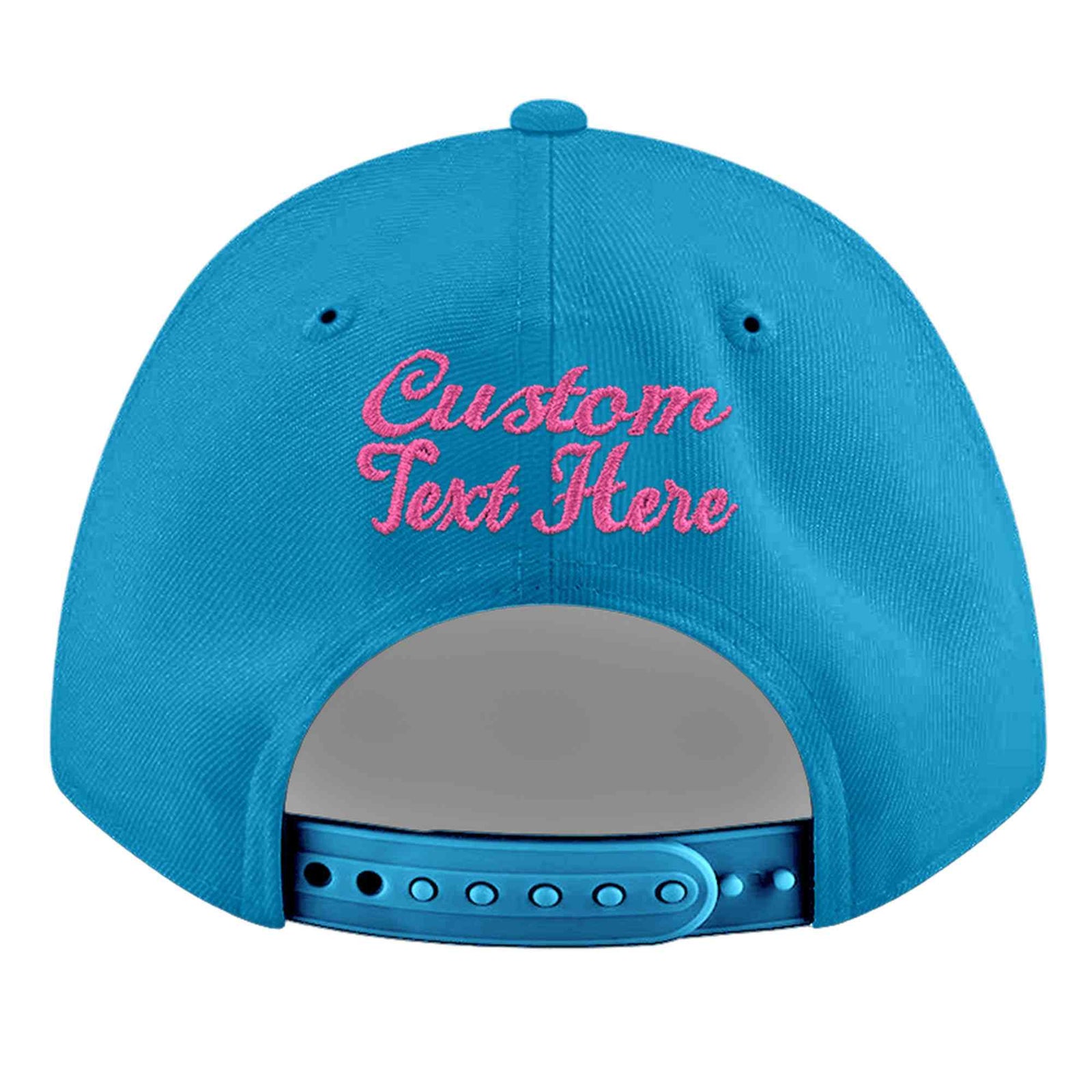 Custom Light Blue 3D Puff Embroidery Flat Embroidery Casual Sport Baseball Cap